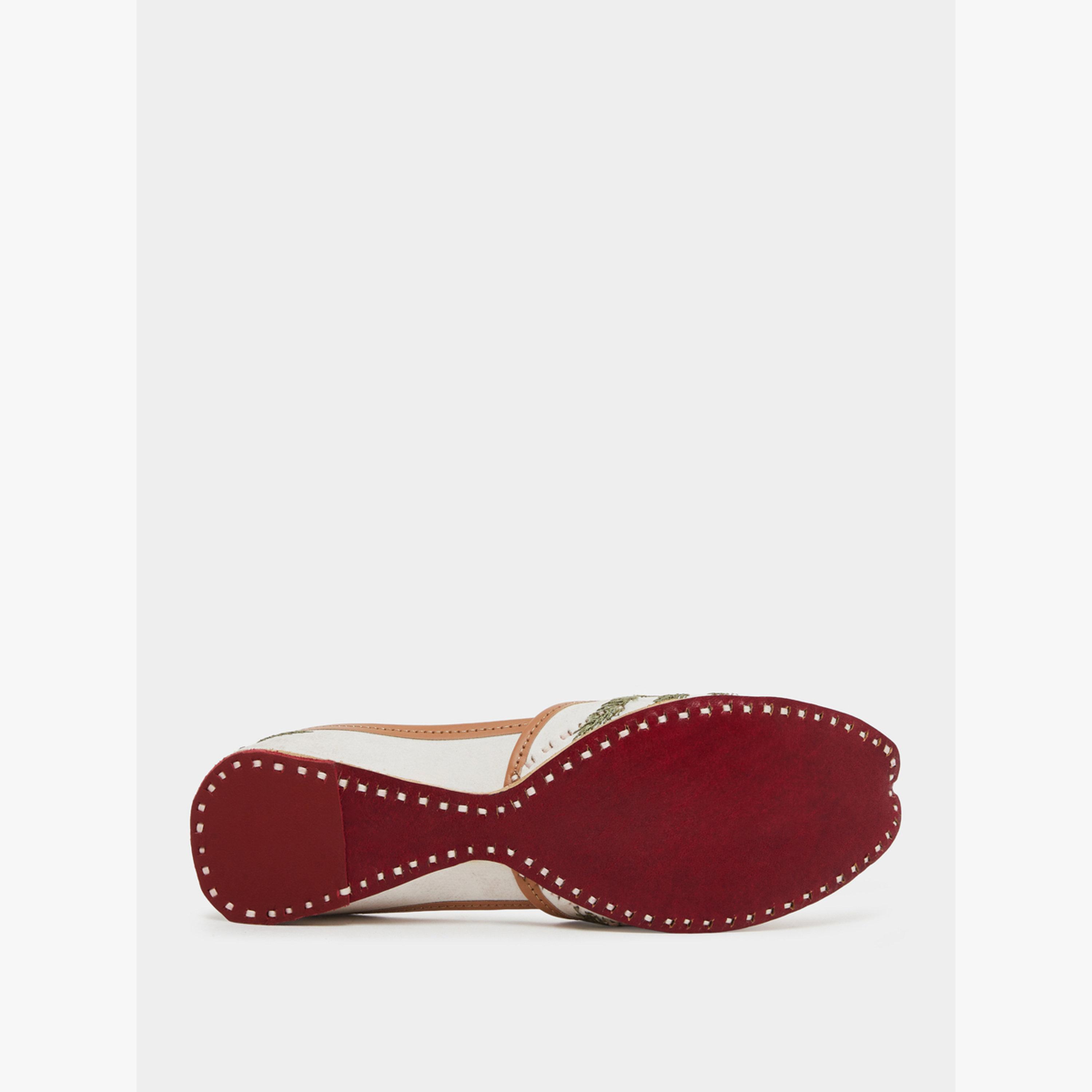 Styli Beige Embellished Juttis-women-shoes-ballerinas-image-6