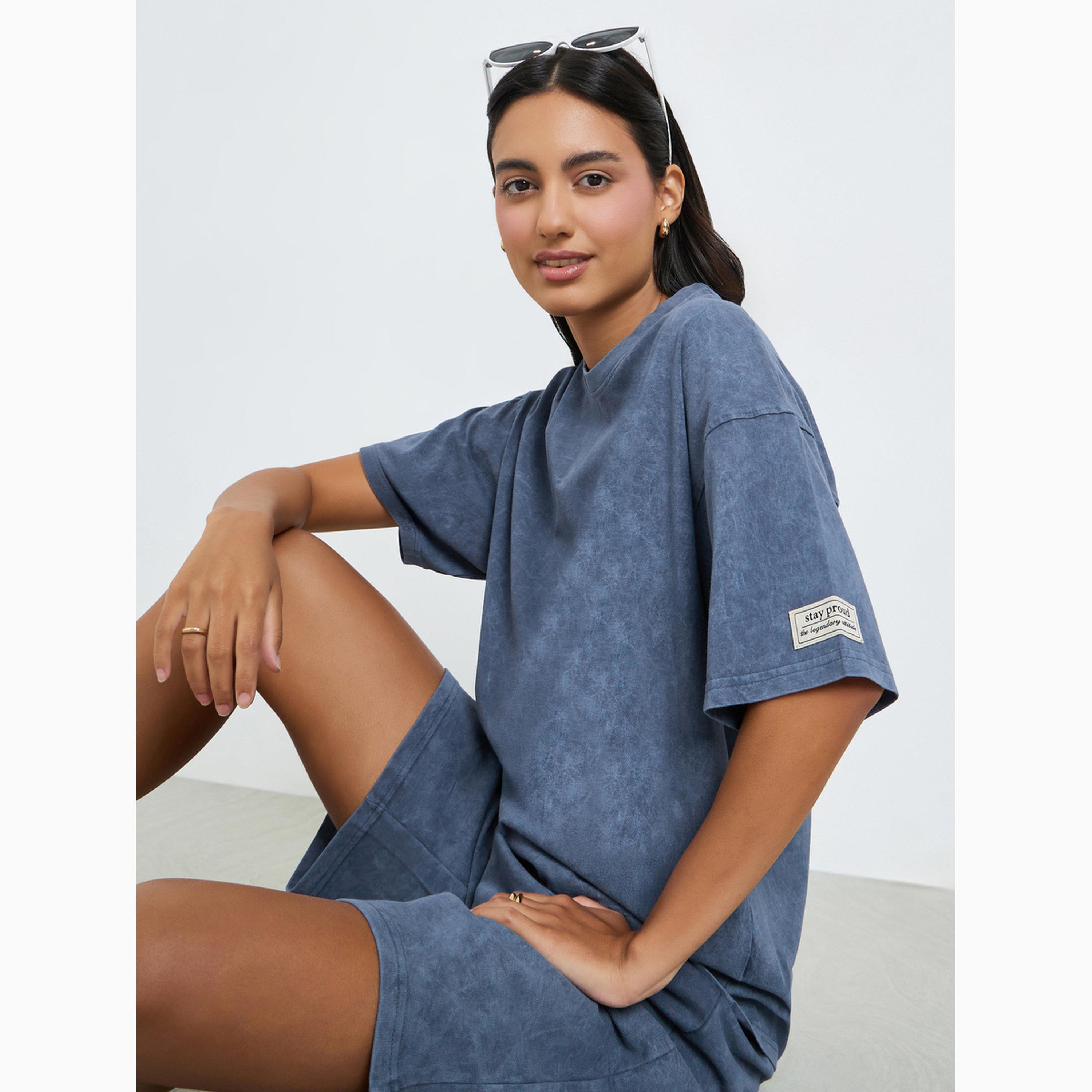 Styli Blue Acid Wash Oversized T-Shirt-women-clothing-tshirts-image-3