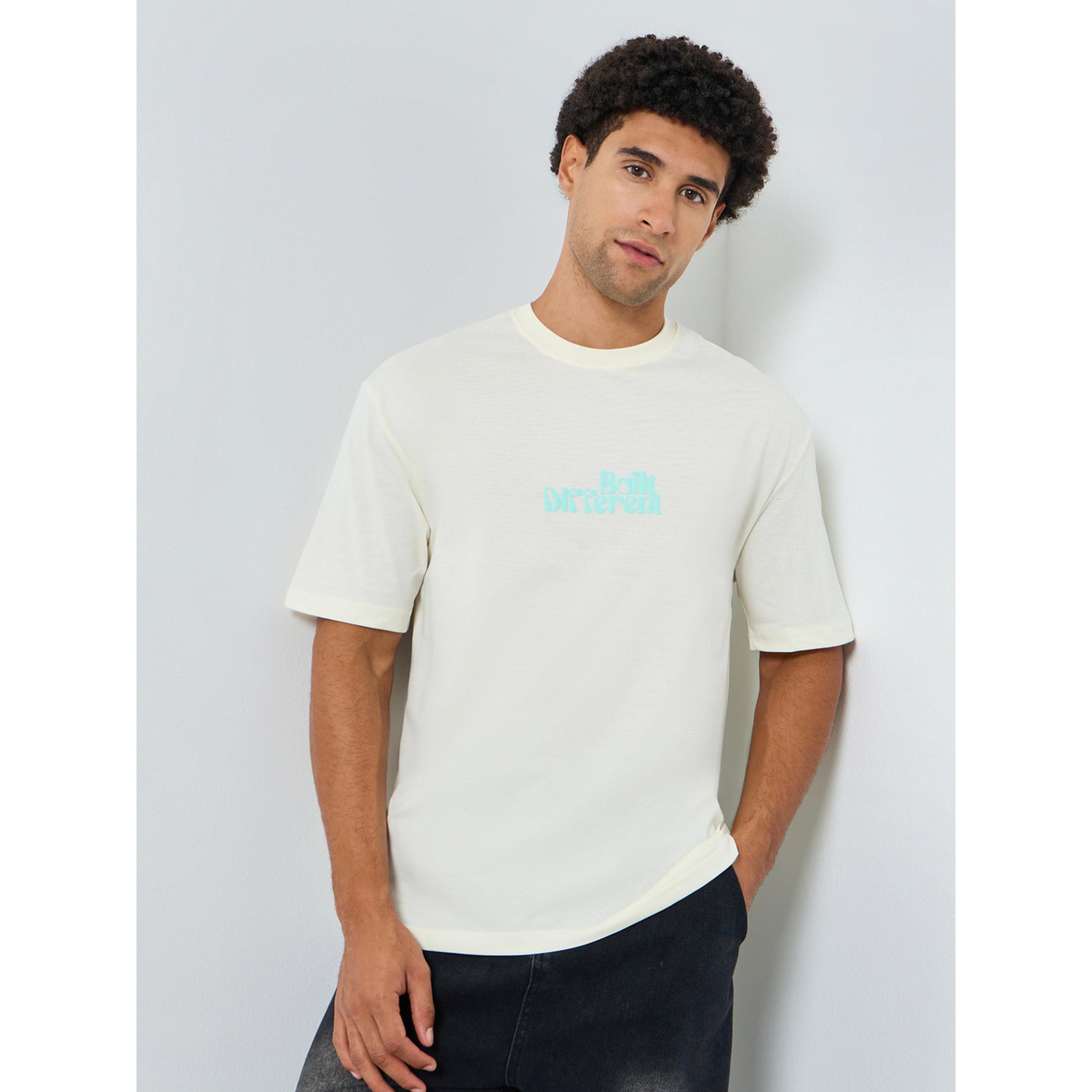 Styli Men Off-White Graphic Print Oversized T-Shirt-men-clothing-tshirtsandpolos-tshirts-image-1