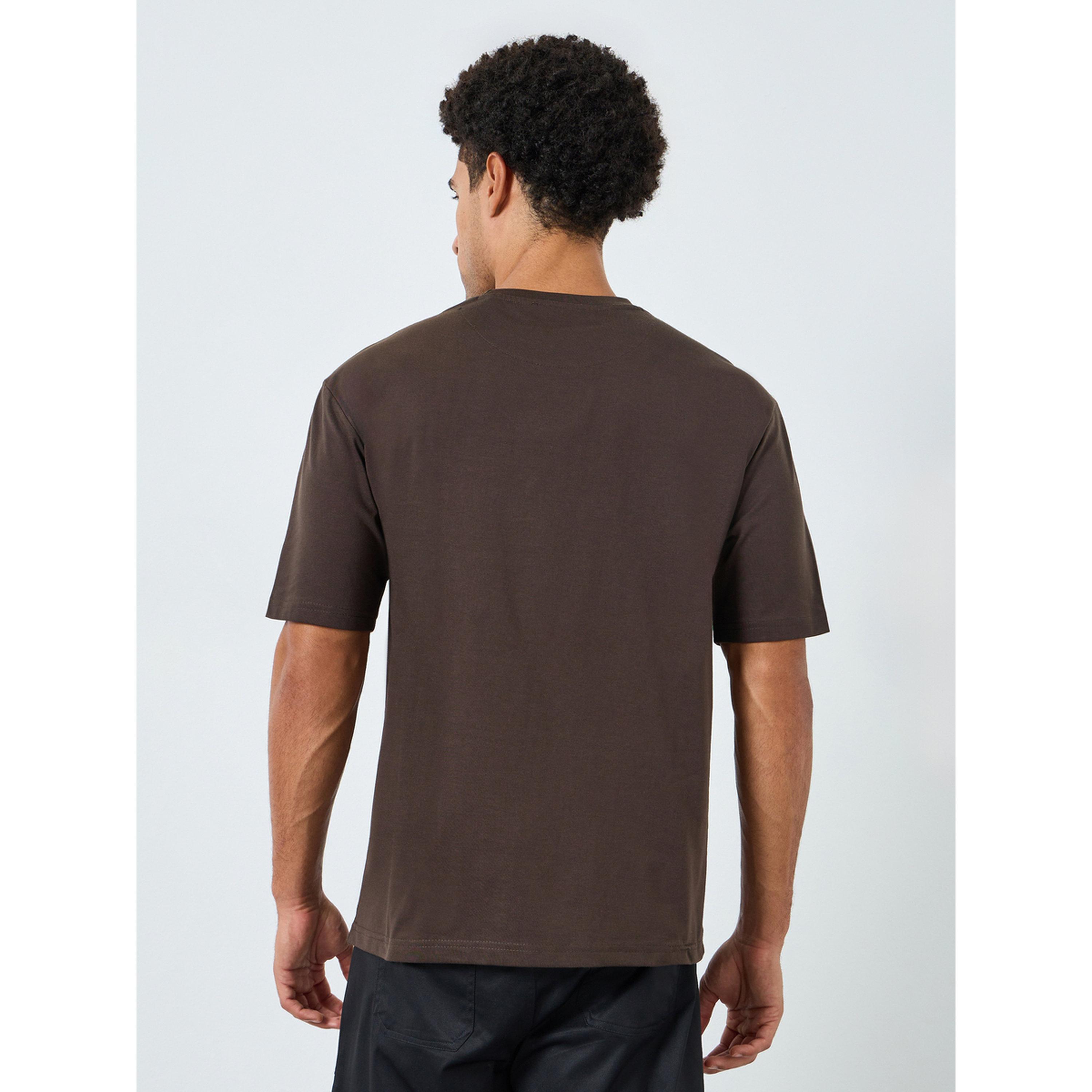 Styli Men Brown Graphic Print Oversized T-Shirt-men-clothing-tshirtsandpolos-tshirts-image-5