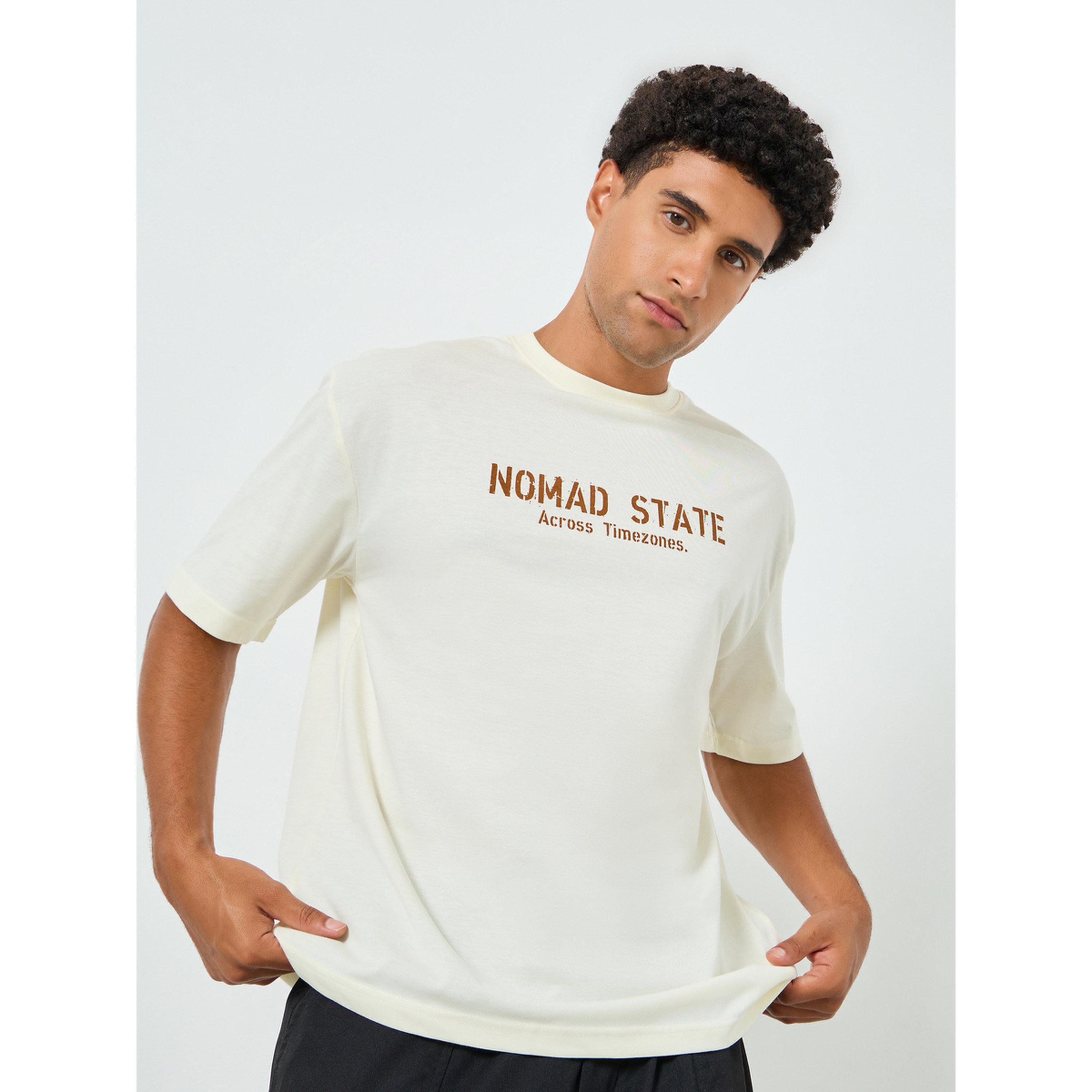 Styli Men Off-White Graphic Print Oversized T-Shirt-men-clothing-tshirtsandpolos-tshirts-image-1