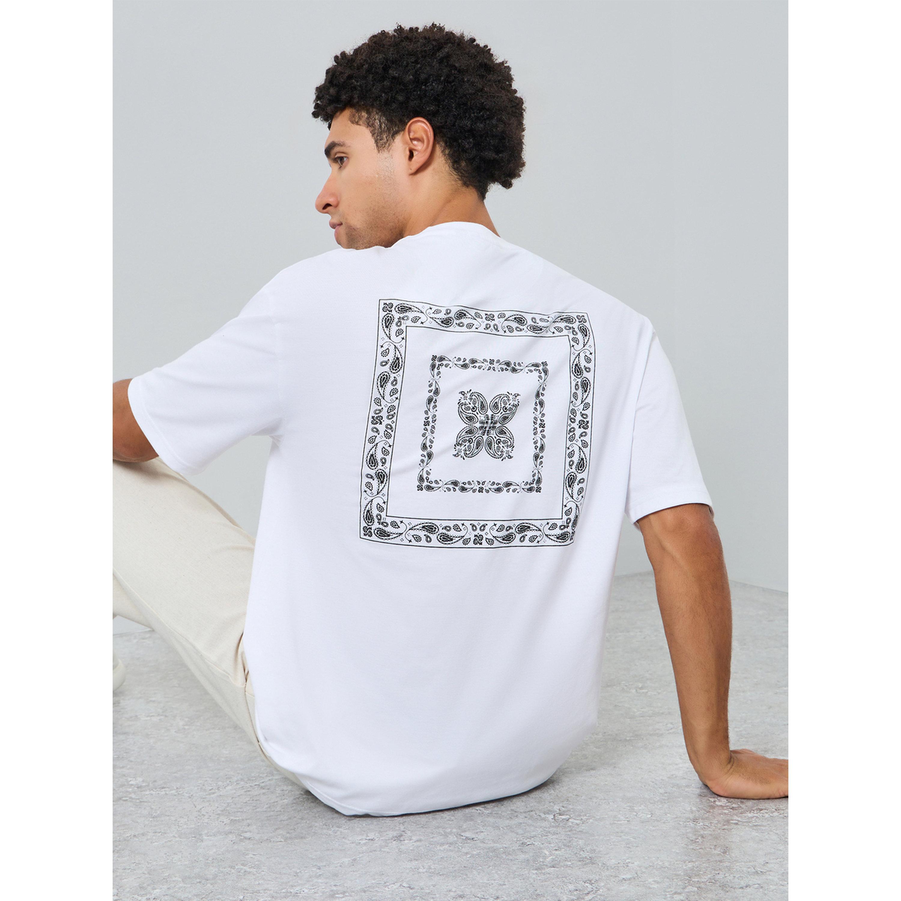 Styli Men White Oversized Graphic Print Crew Neck T-Shirt-men-clothing-tshirtsandpolos-tshirts-image-3