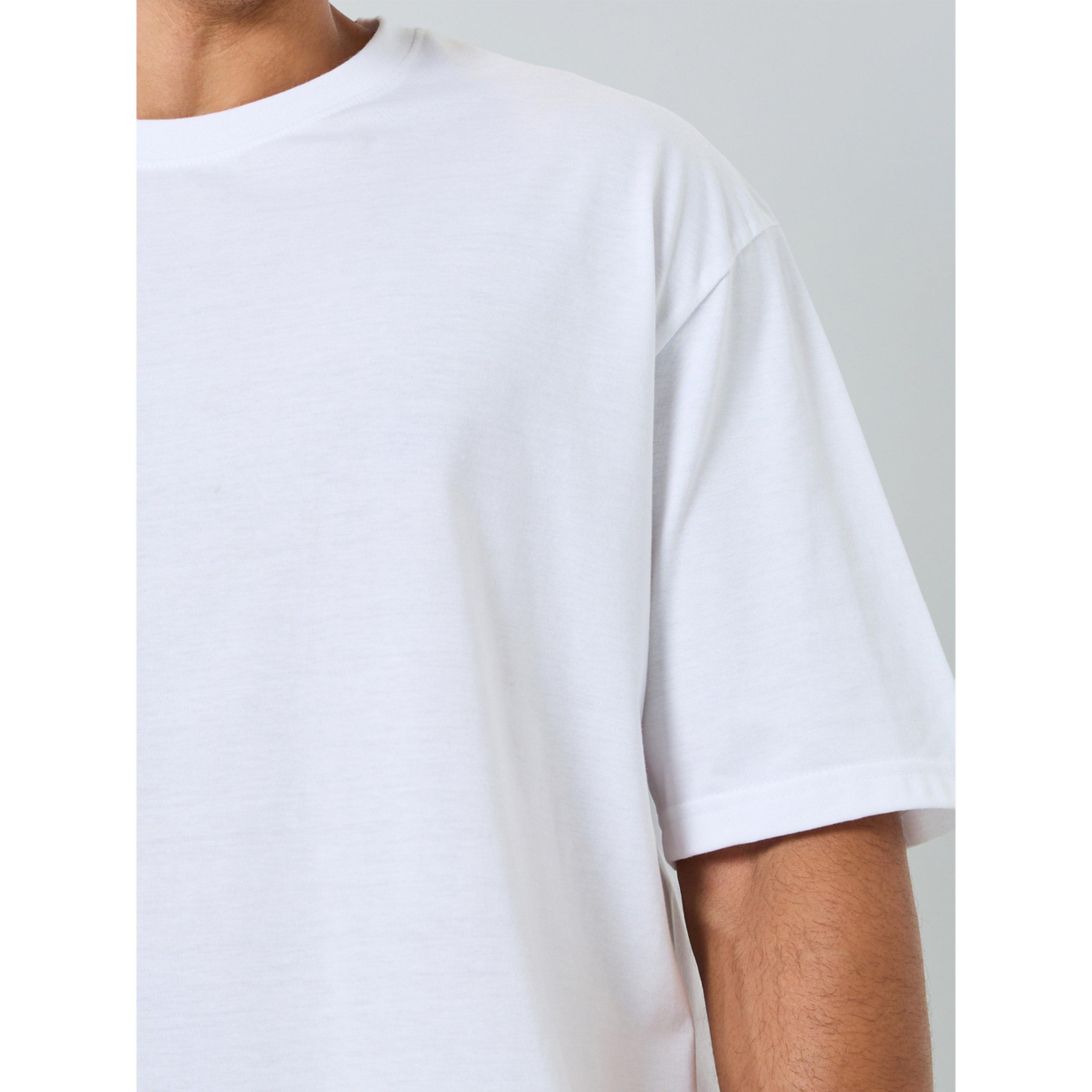 Styli Men White Oversized Graphic Print Crew Neck T-Shirt-men-clothing-tshirtsandpolos-tshirts-image-4