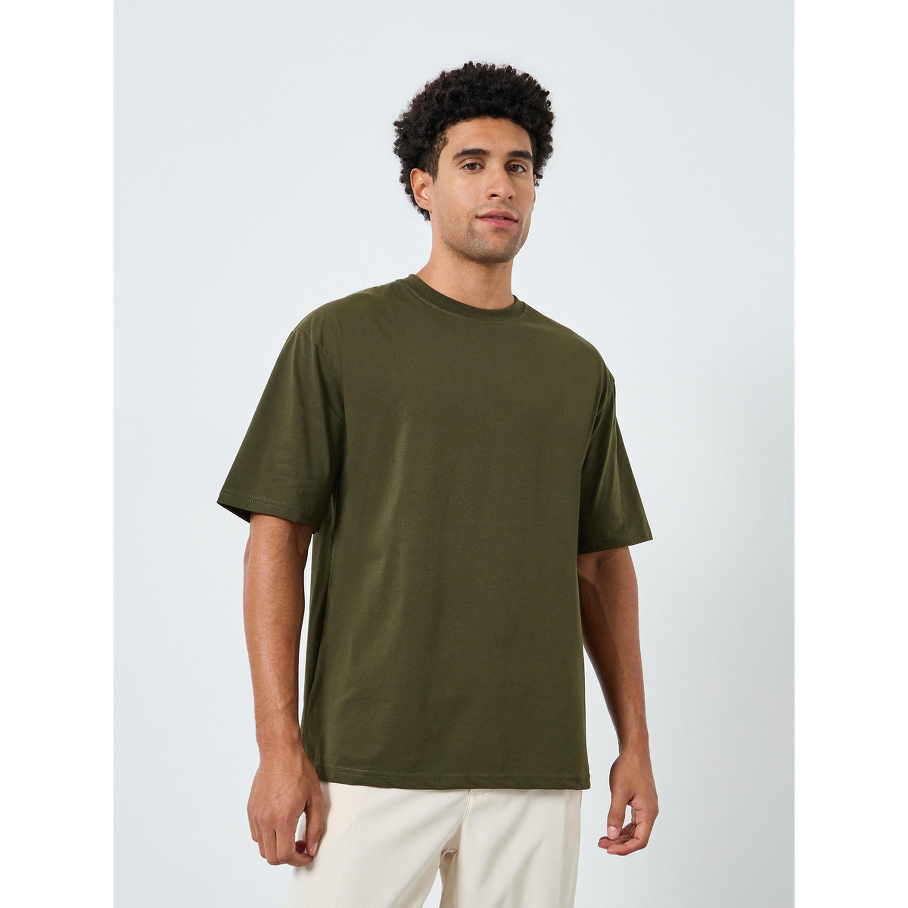 Styli Men Green Wavy Graphic Oversized T-Shirt-men-clothing-tshirtsandpolos-tshirts-image-1