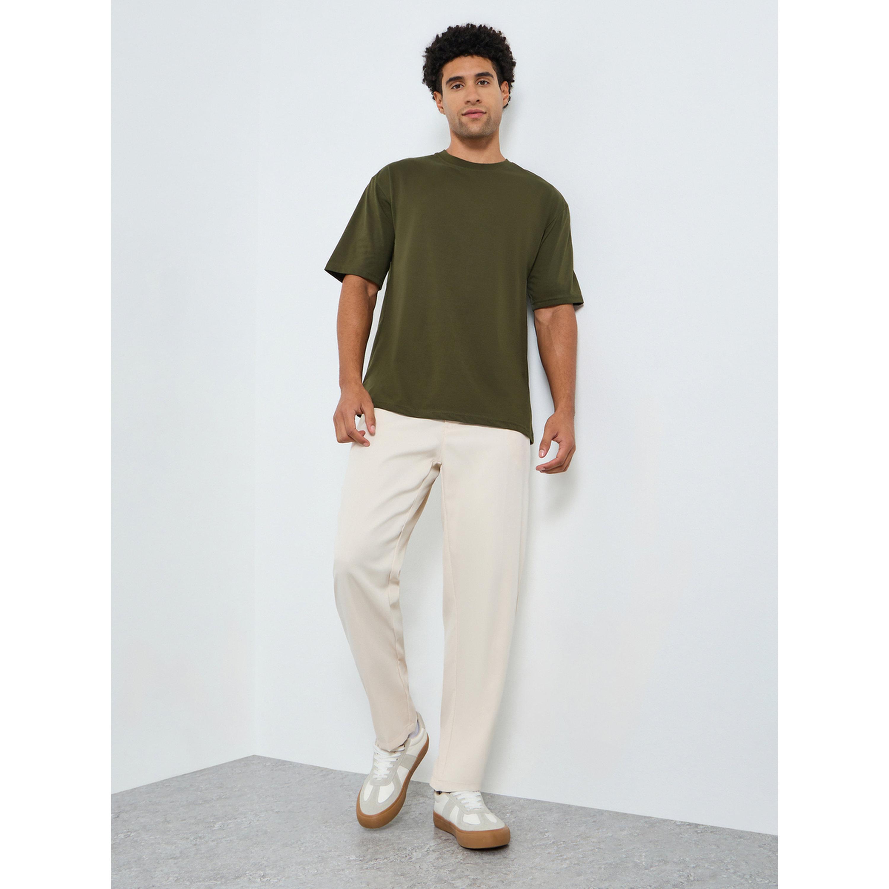 Styli Men Green Wavy Graphic Oversized T-Shirt-men-clothing-tshirtsandpolos-tshirts-image-2