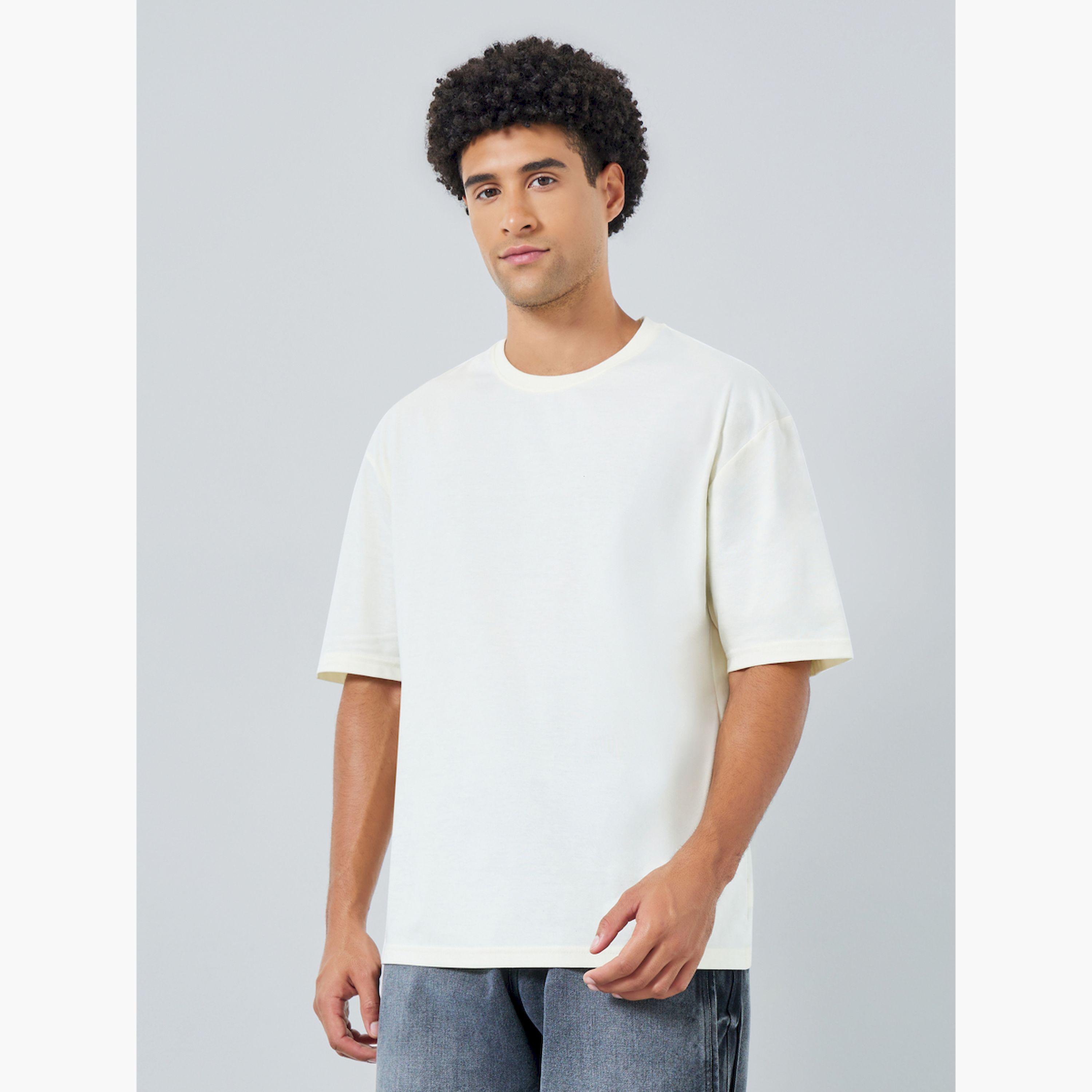 Styli Men Off White Wavy Graphic Oversized T-Shirt-men-clothing-tshirtsandpolos-tshirts-image-1