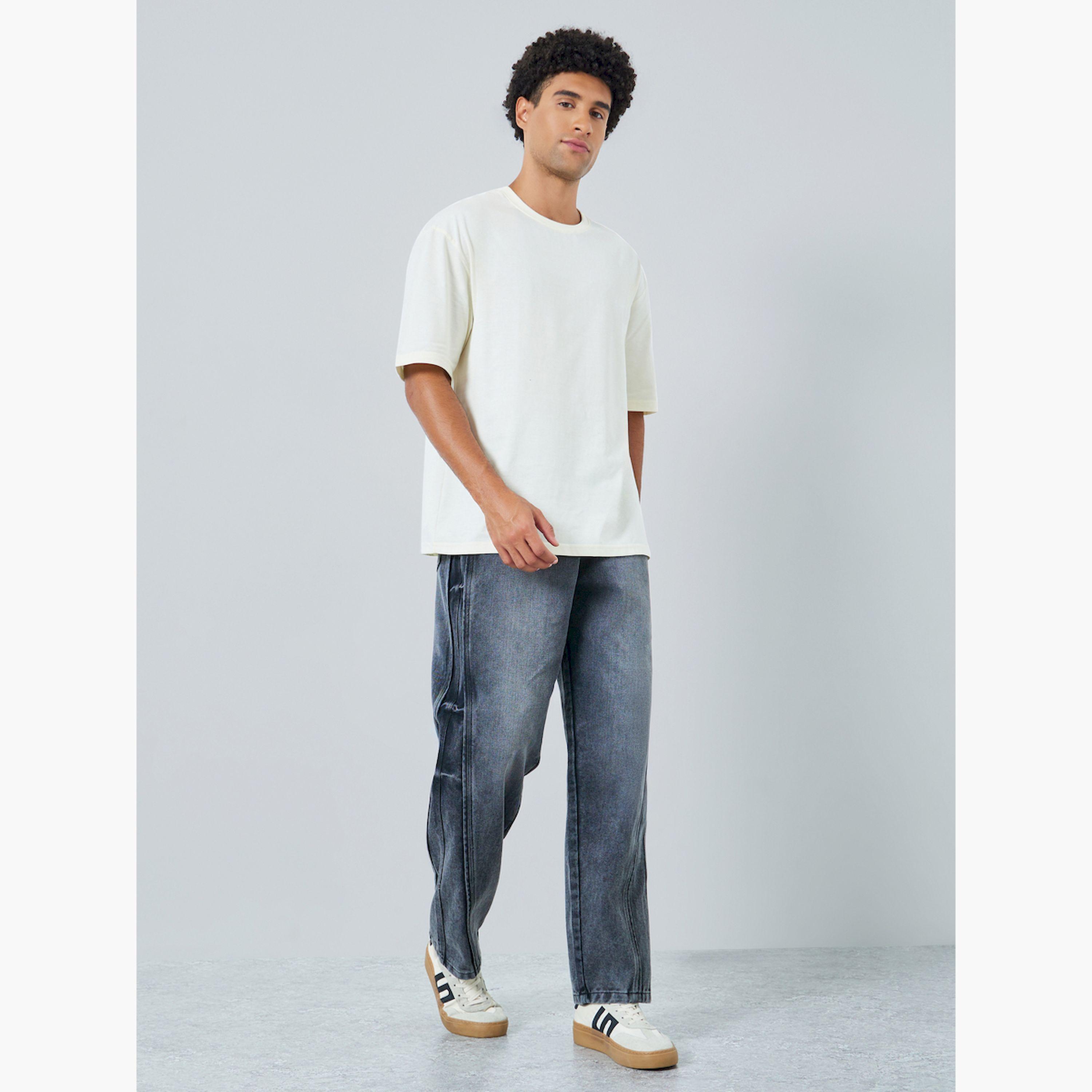 تيشيرت واسع بطبعة جرافيك متموجة-men-clothing-tshirtsandpolos-tshirts-image-2
