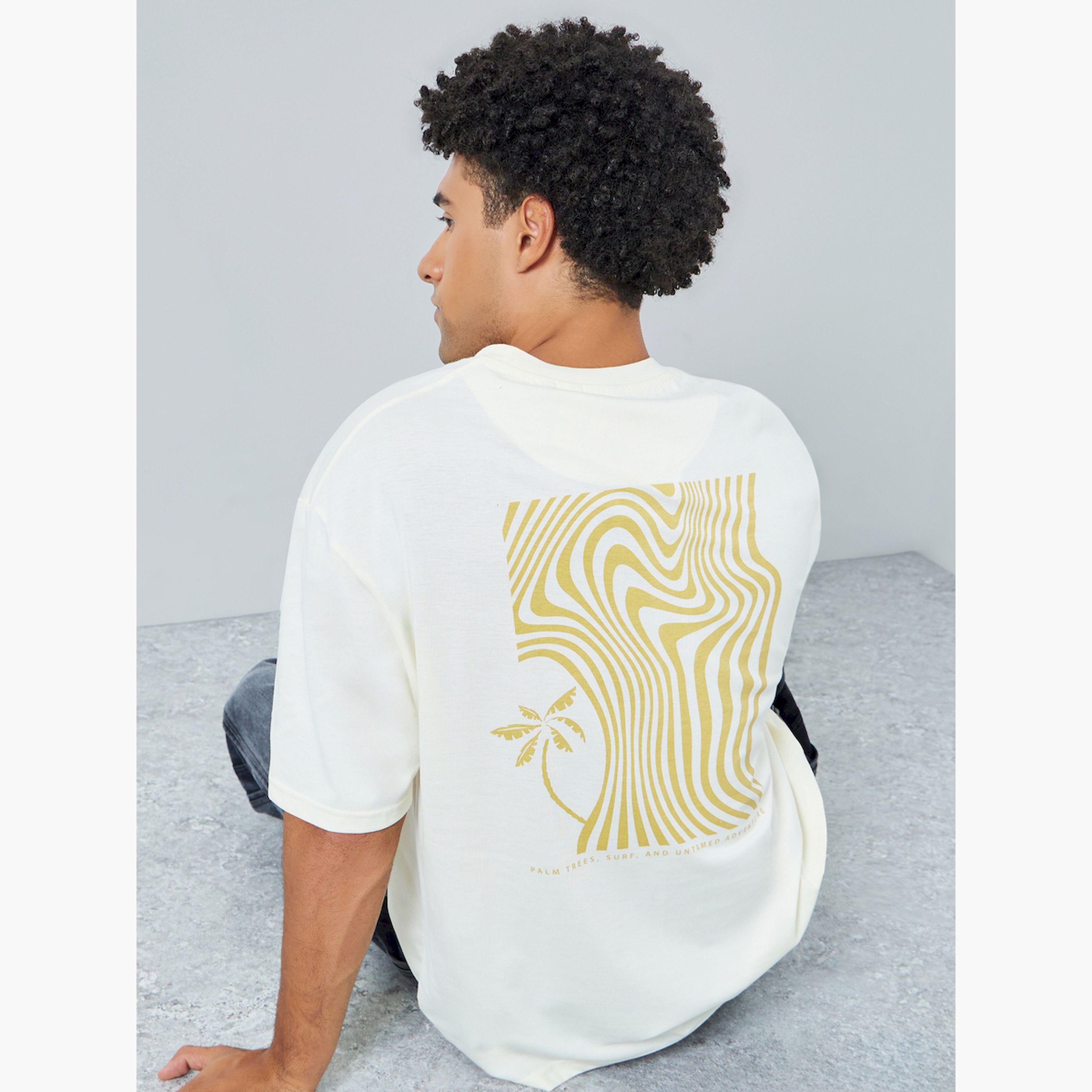 Styli Men Off White Wavy Graphic Oversized T-Shirt-men-clothing-tshirtsandpolos-tshirts-image-3