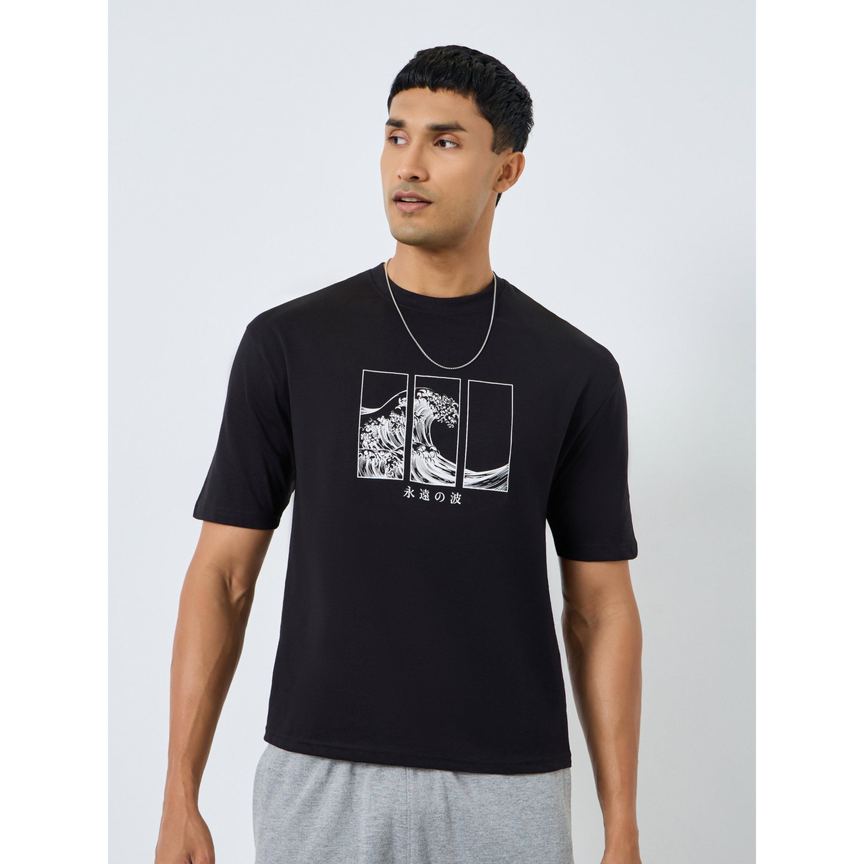 Styli Men Beach Wave Print Regular T-Shirt-men-clothing-tshirtsandpolos-tshirts-image-1
