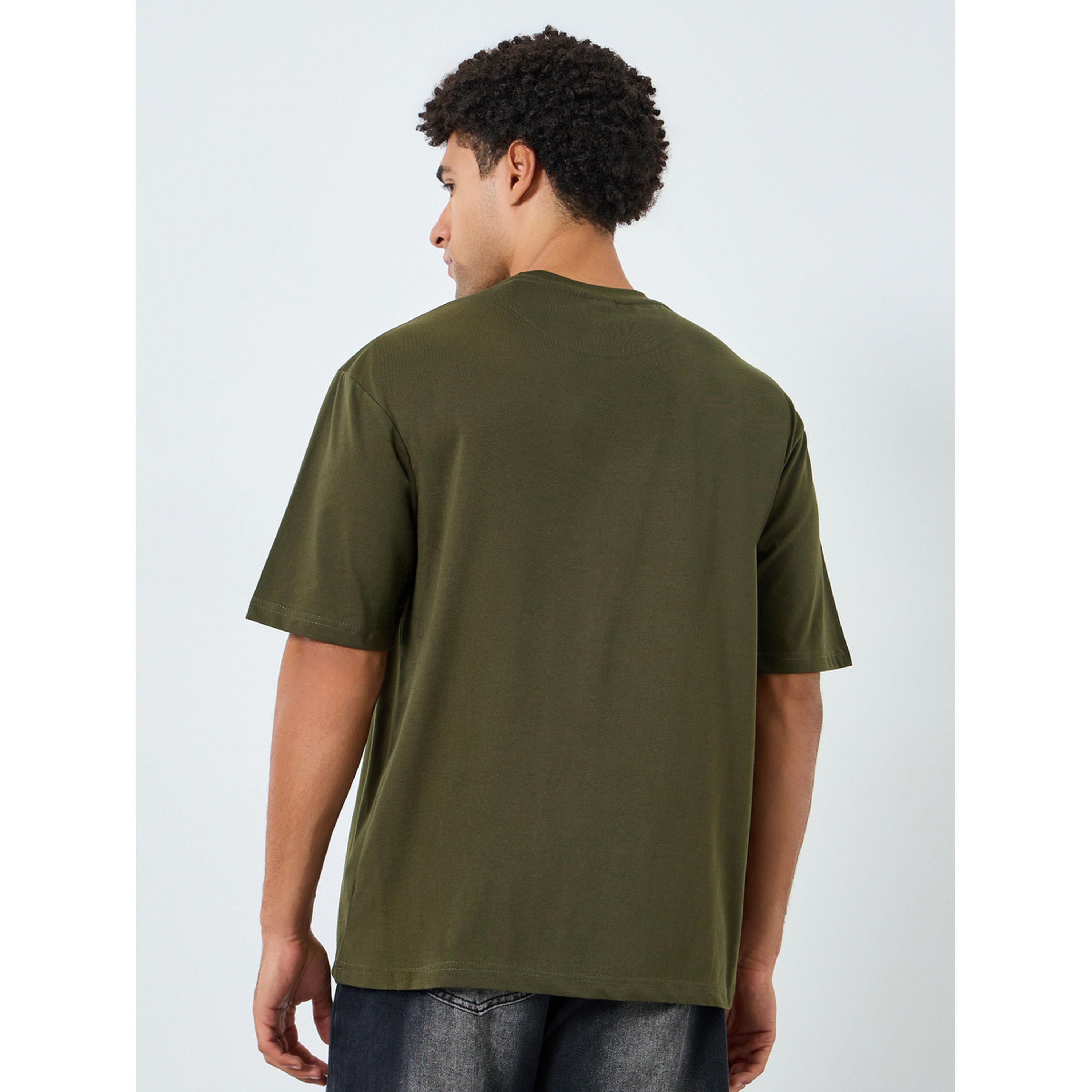 Styli Men Green Graphic Print Oversized T-Shirt-men-clothing-tshirtsandpolos-tshirts-image-4