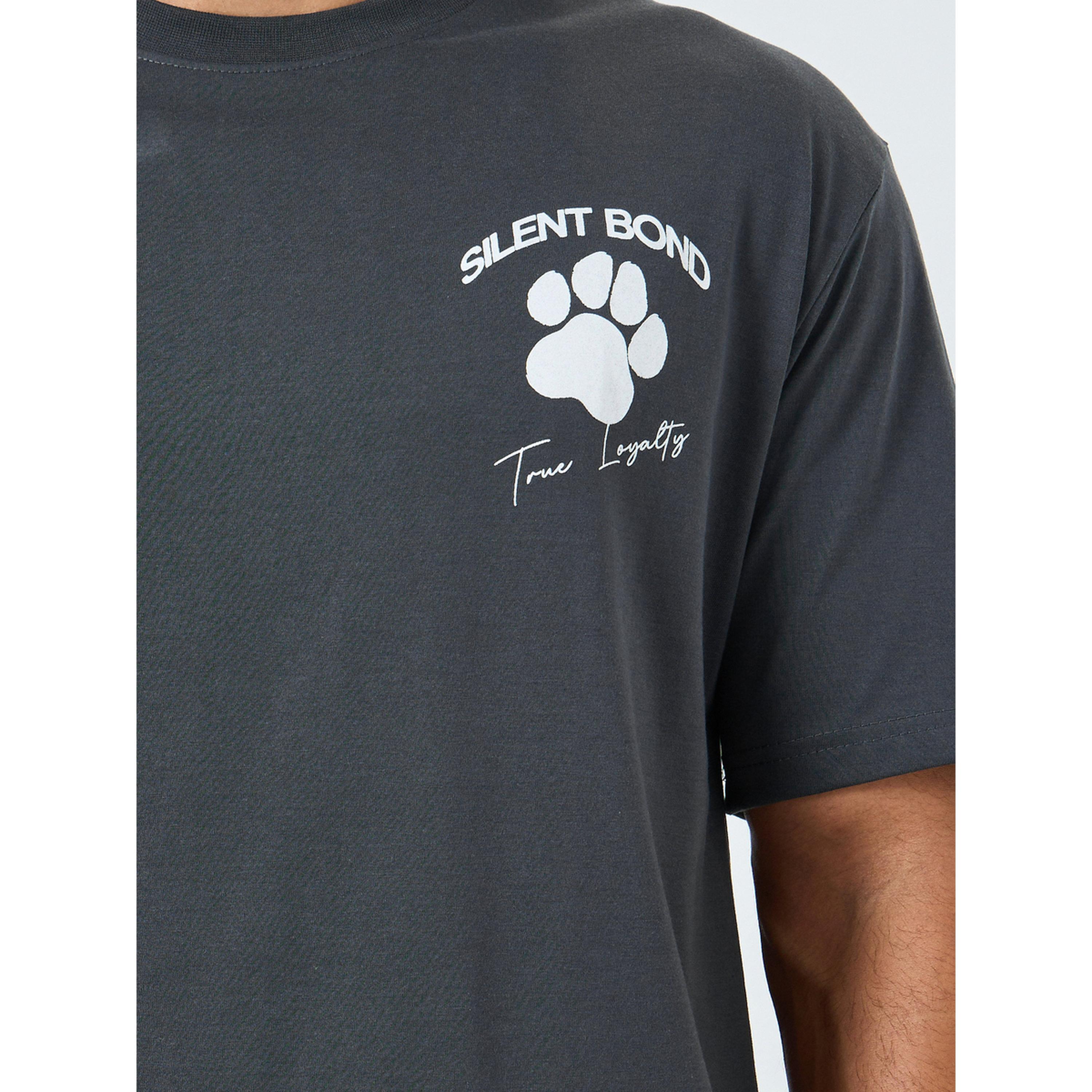 Styli Men Grey Graphic Print Oversized T-Shirt-men-clothing-tshirtsandpolos-tshirts-image-4