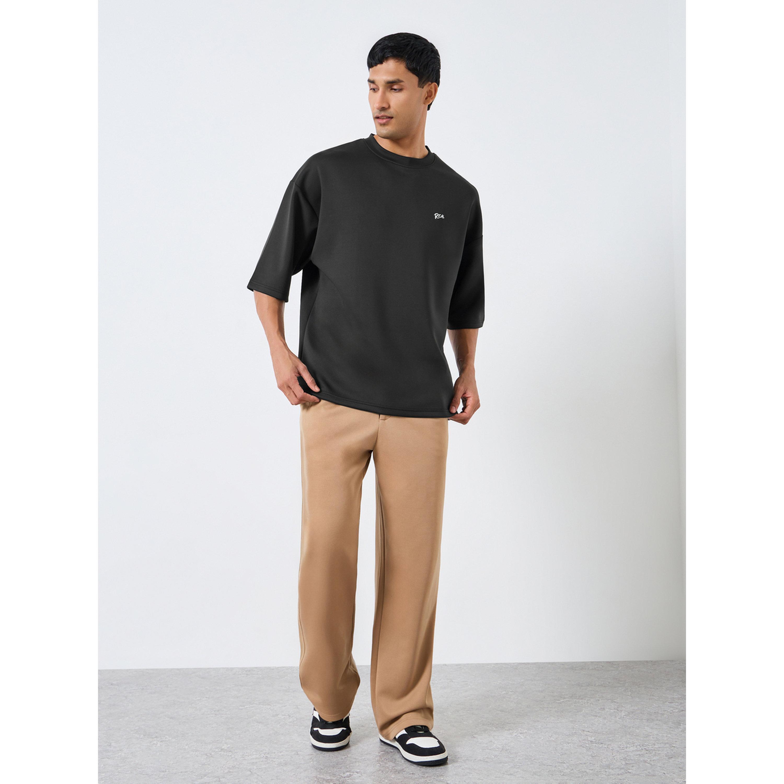 Styli Men Black Boxy Chest Embroidered T-Shirt-men-clothing-tshirtsandpolos-tshirts-image-2