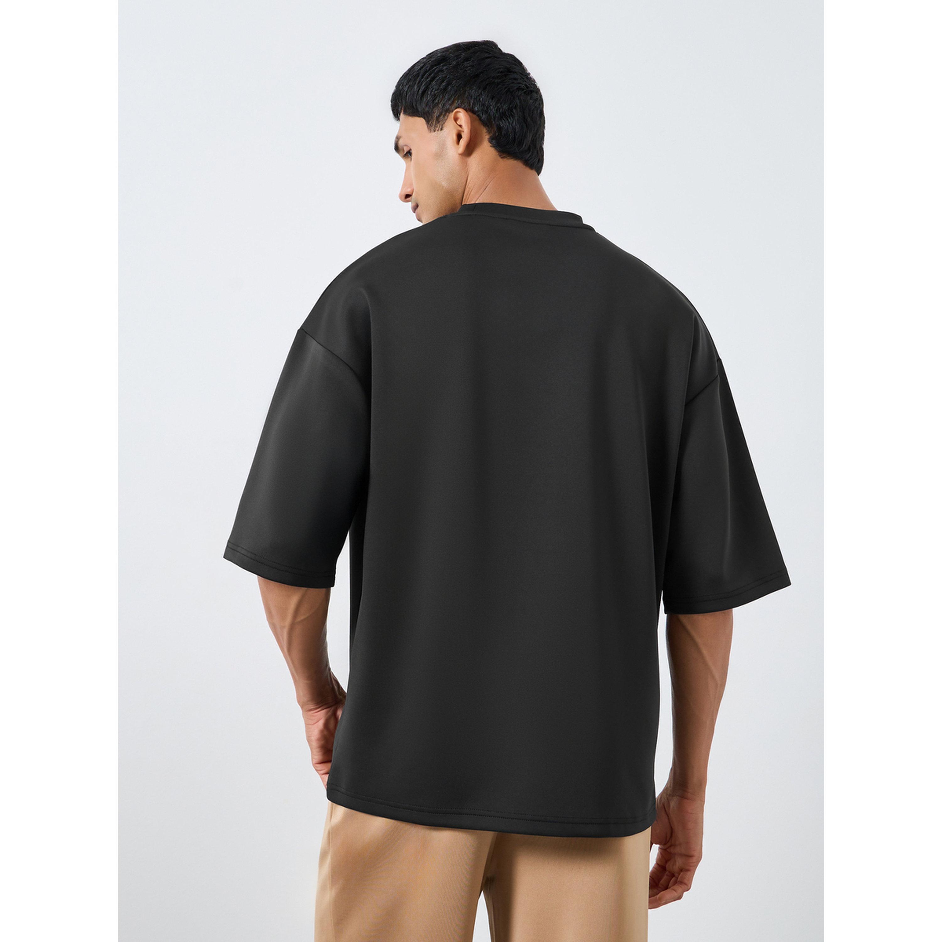 Styli Men Black Boxy Chest Embroidered T-Shirt-men-clothing-tshirtsandpolos-tshirts-image-5