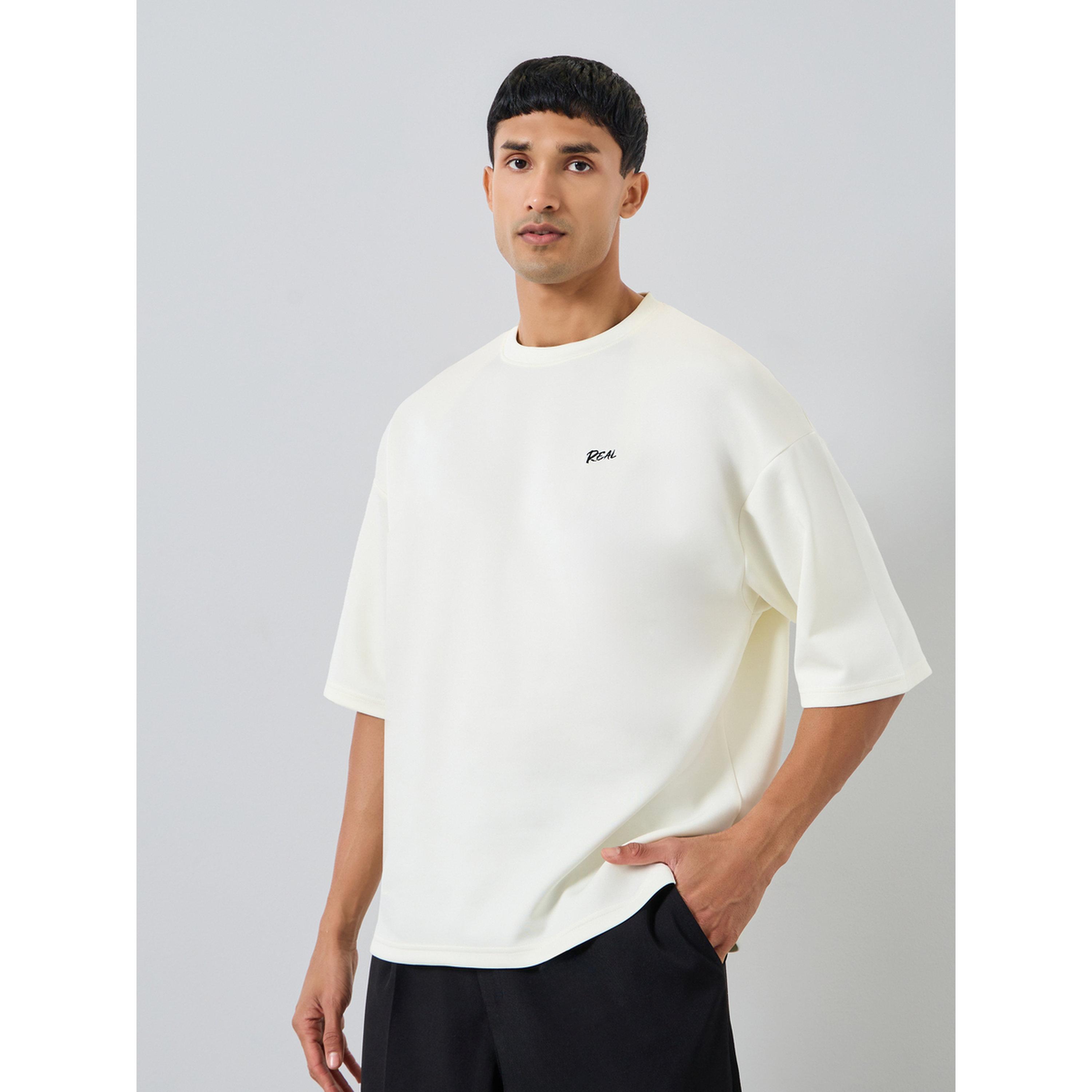 Styli Men Cream Embroidered Graphic Boxy T-Shirt-men-clothing-tshirtsandpolos-tshirts-image-1