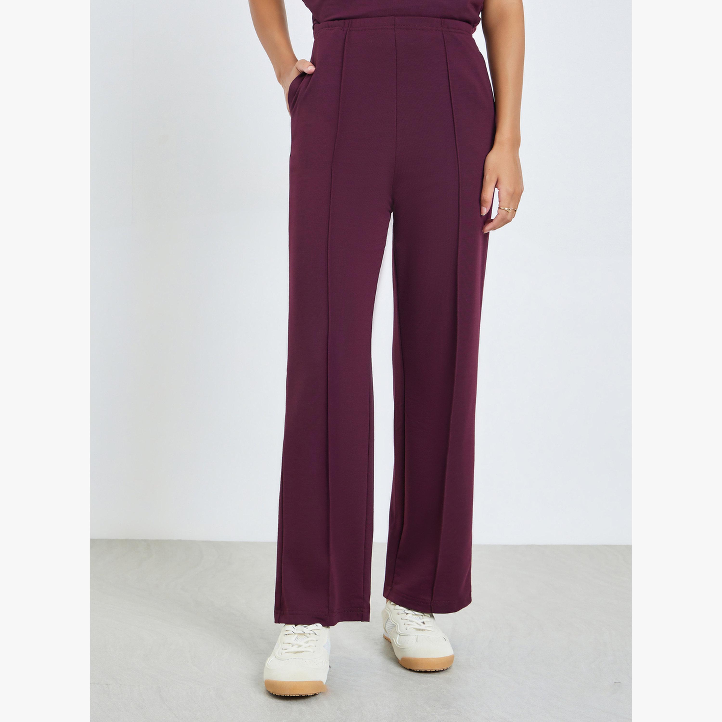 جوغر بأرجل واسعة وتفاصيل محزوزة-women-clothing-bottoms-joggers-image-1
