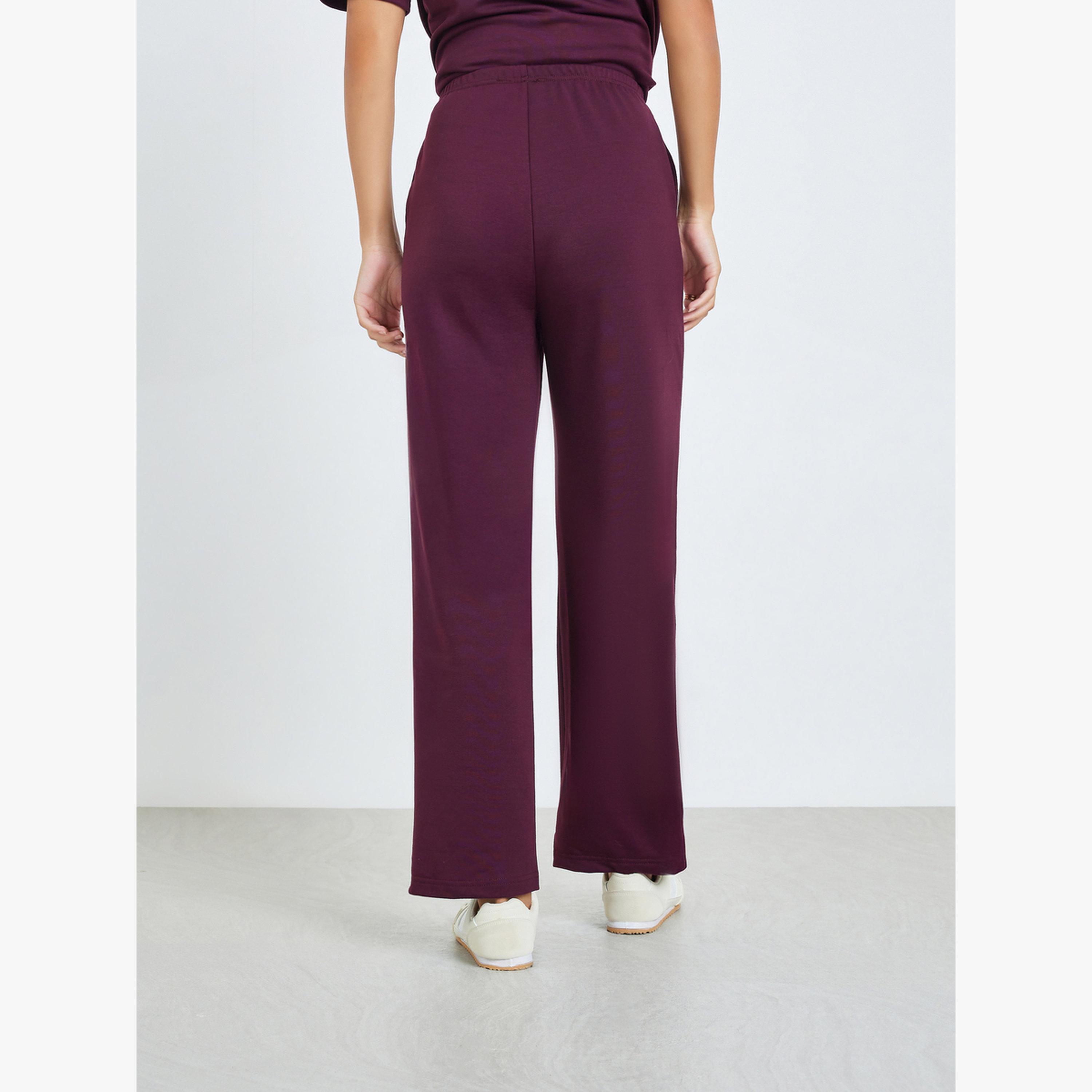 جوغر بأرجل واسعة وتفاصيل محزوزة-women-clothing-bottoms-joggers-image-1