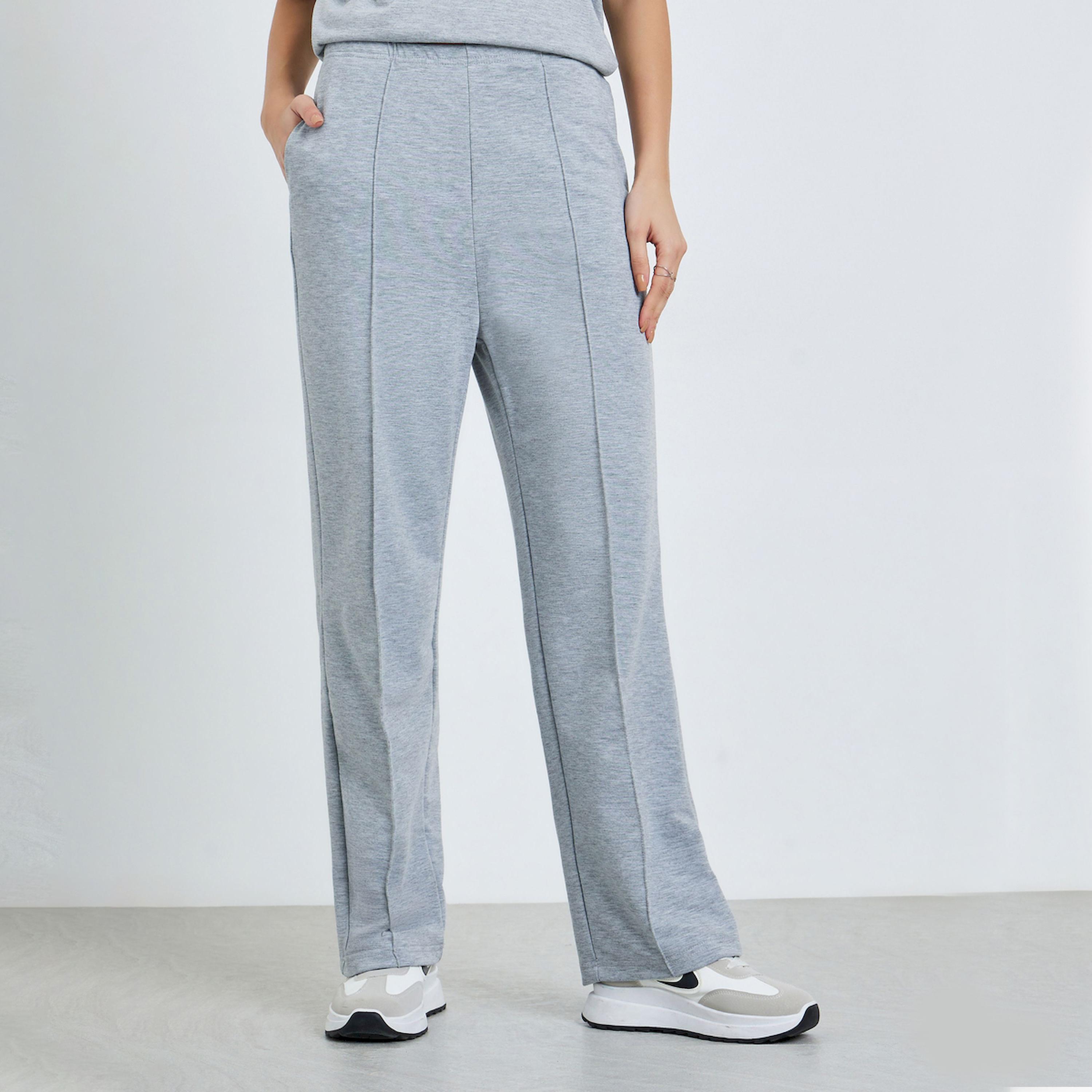 جوغر بأرجل واسعة وتفاصيل محزوزة-women-clothing-bottoms-joggers-image-1