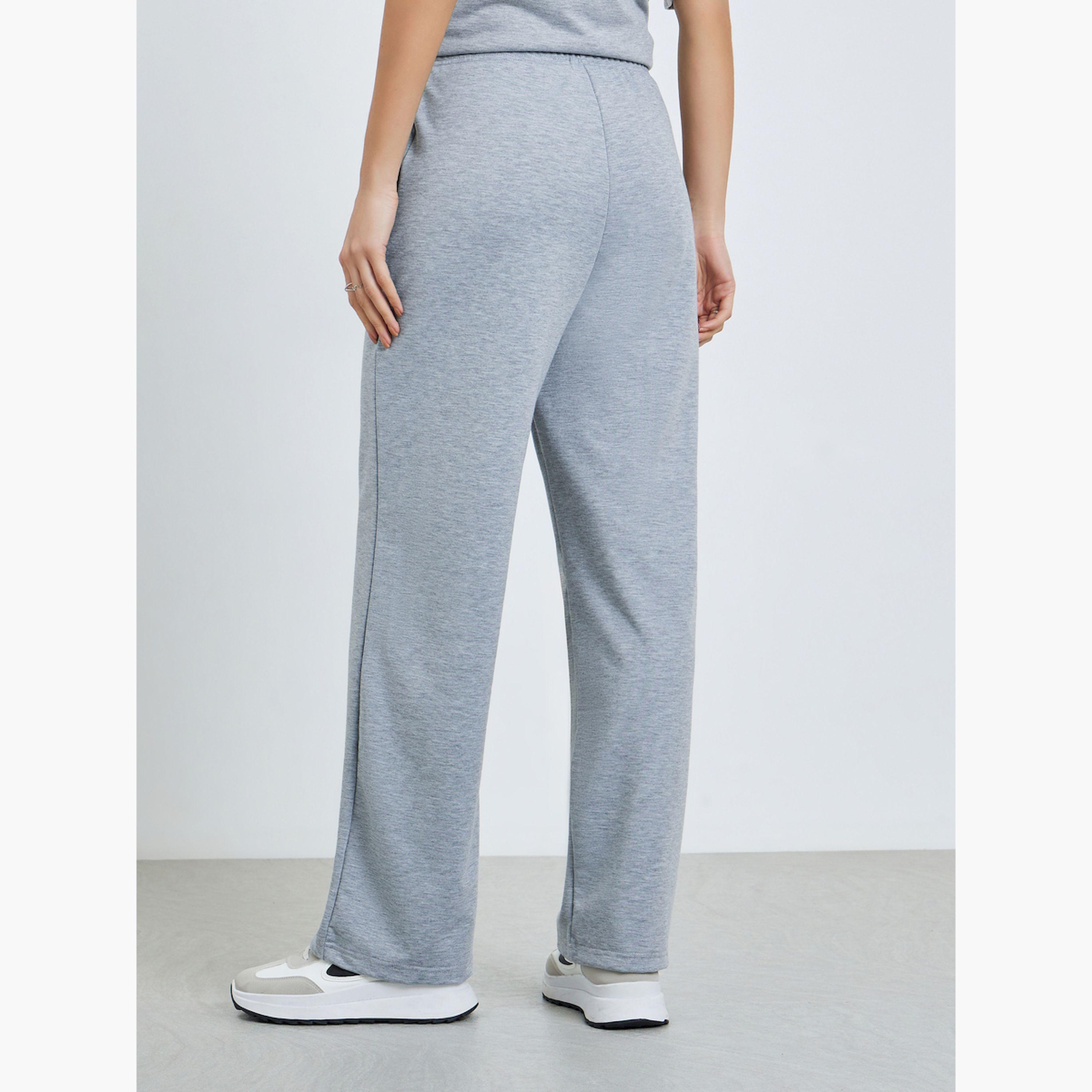 Styli Grey Wide Leg Joggers with Pintuck Detail-women-clothing-bottoms-joggers-image-4