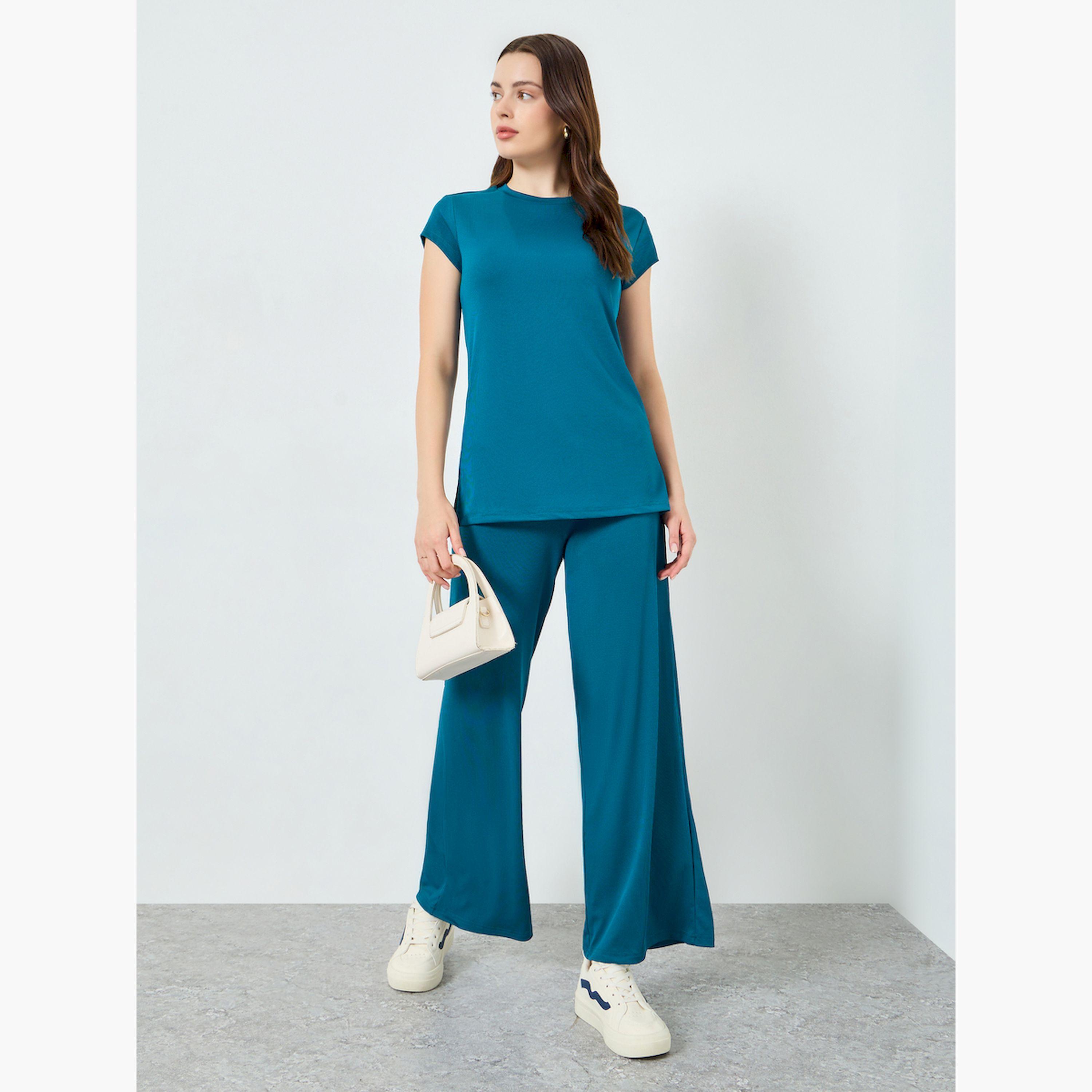 جوغر مضلع بأرجل واسعة-women-clothing-bottoms-joggers-image-2