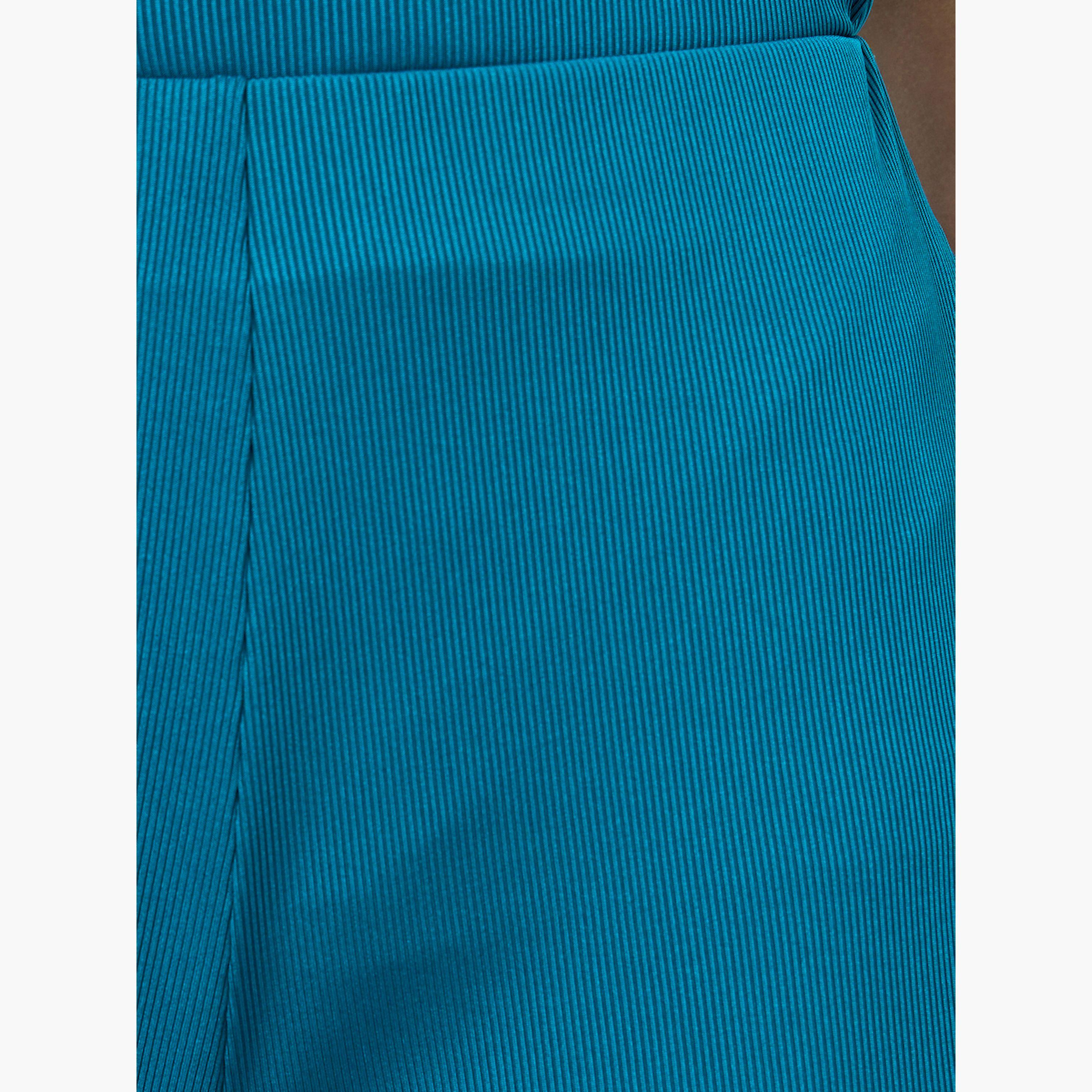 Styli Women Blue Ribbed Wide Leg Joggers-women-clothing-bottoms-joggers-image-4