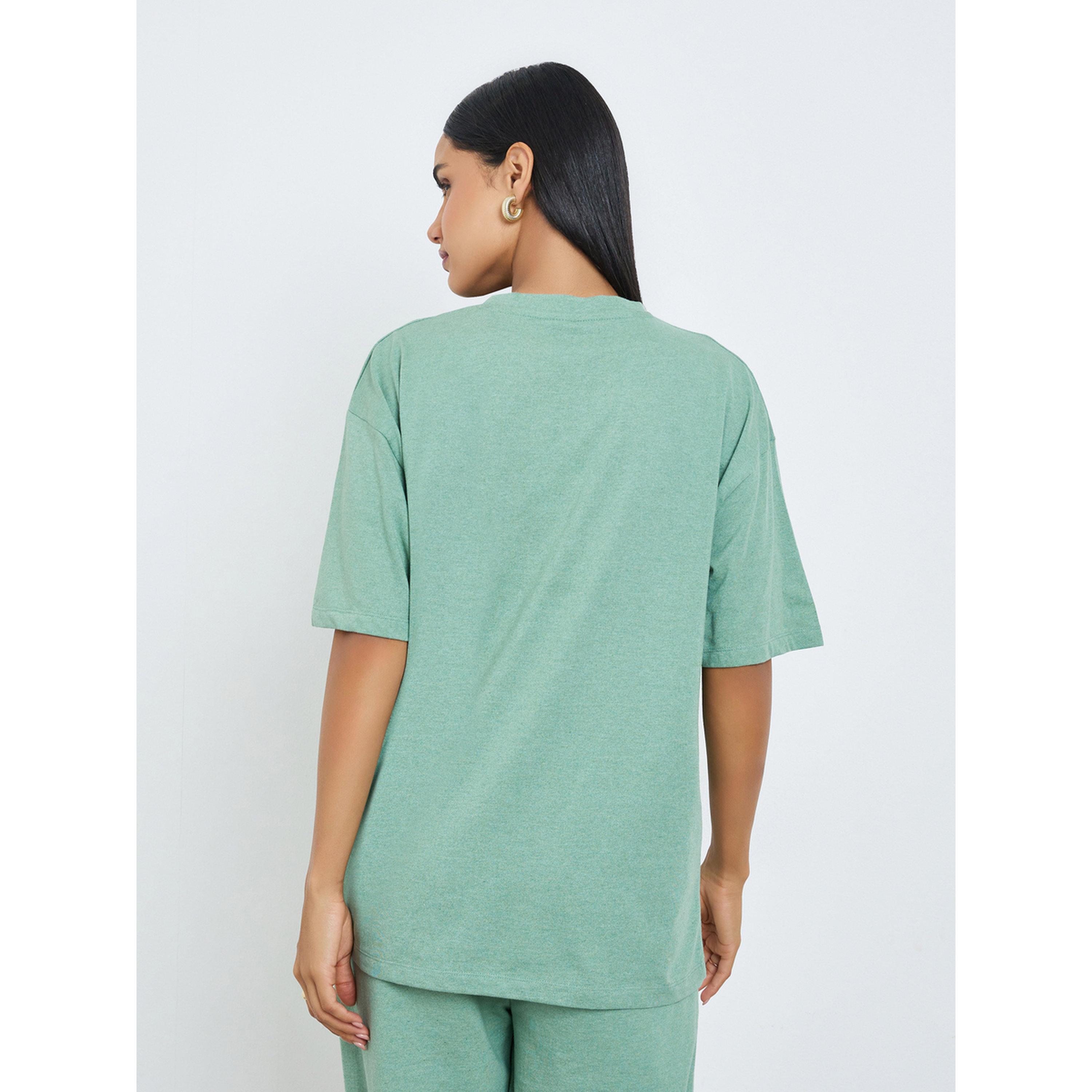 Styli Green Embroidered Floral Oversized T-Shirt-women-clothing-tshirts-image-5