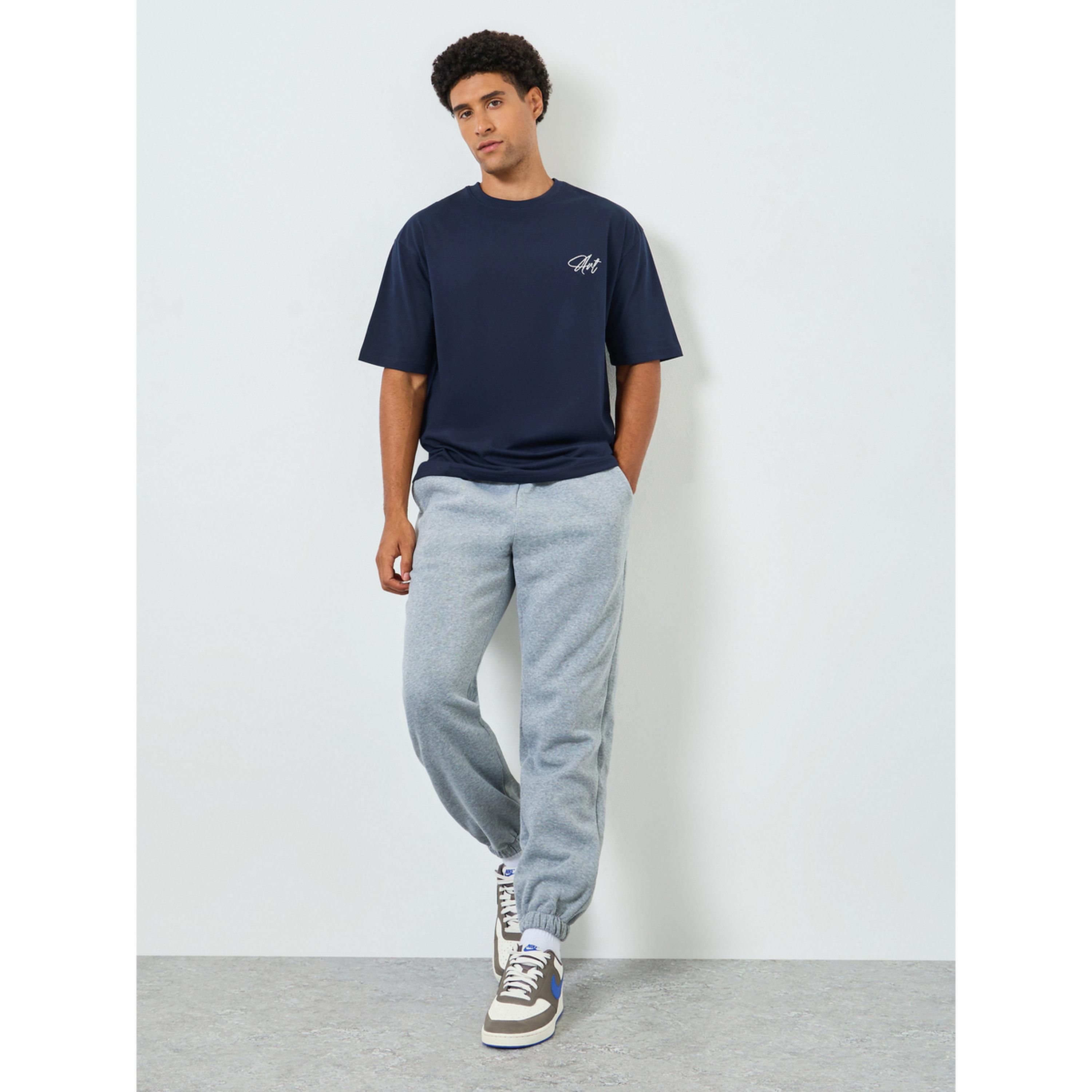 Styli Men Navy Blue Oversized Embroidered T-Shirt-men-clothing-tshirtsandpolos-tshirts-image-2