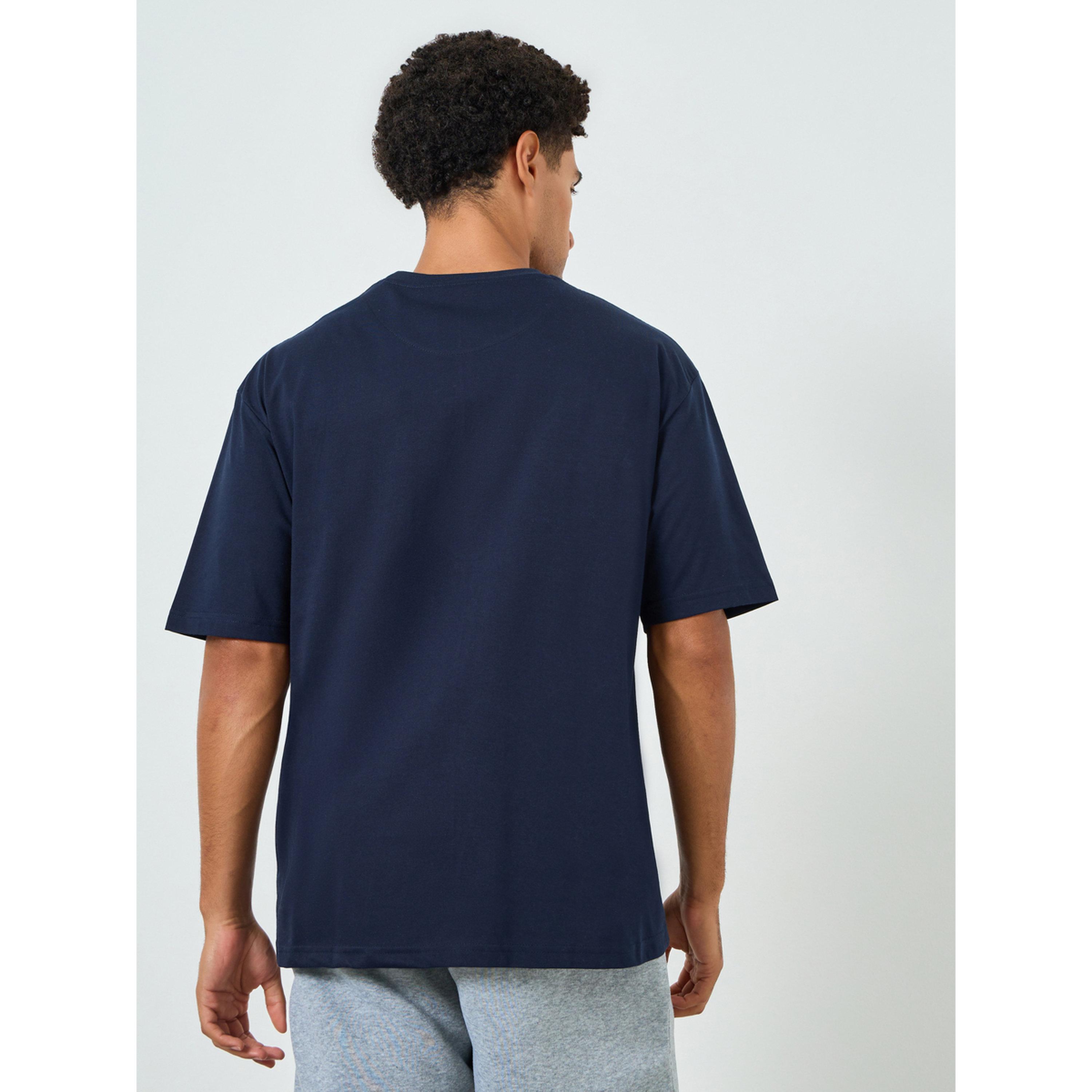 Styli Men Navy Blue Oversized Embroidered T-Shirt-men-clothing-tshirtsandpolos-tshirts-image-5