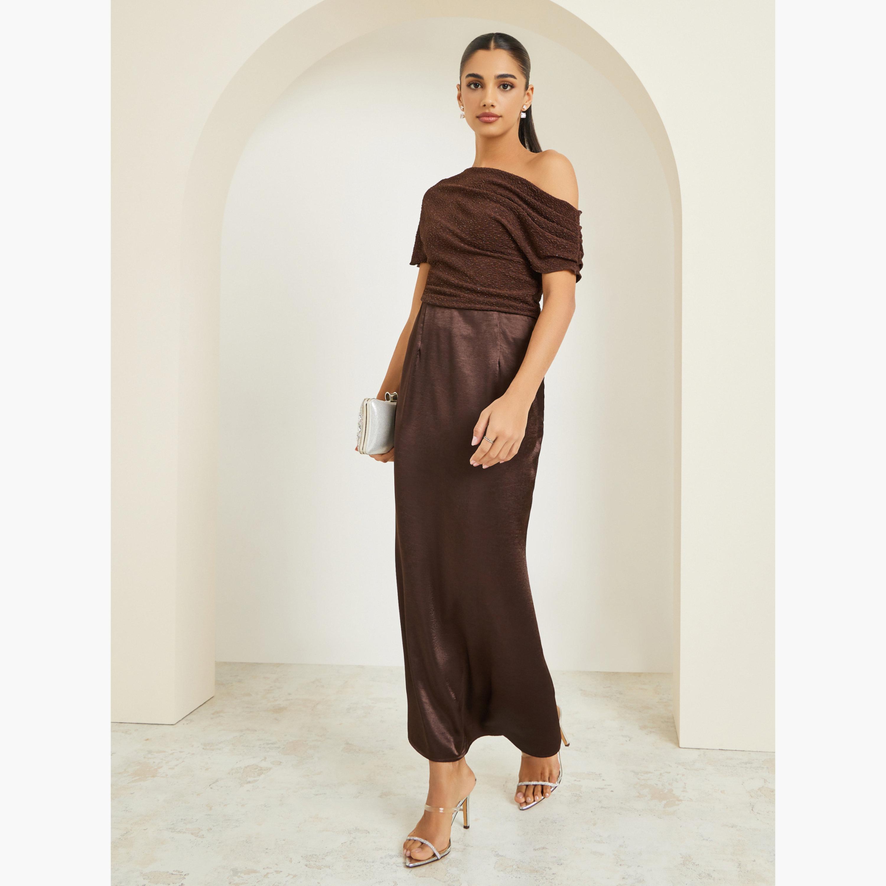 بلوزة محبوكة بياقة غير متماثلة الطول-women-clothing-shirtsandblouses-blouses-image-2