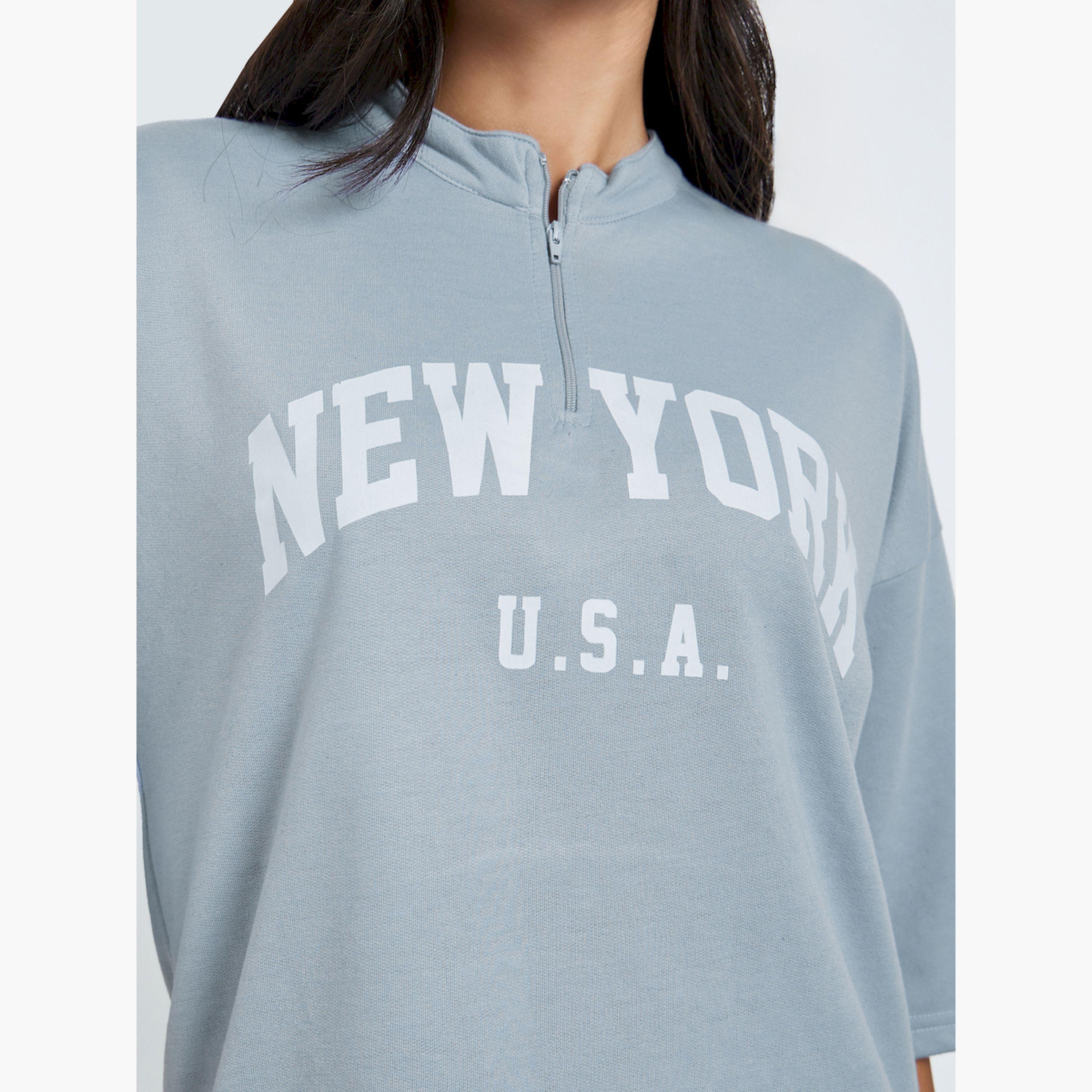 Styli Women Grey Oversized Graphic Print T-Shirt-women-clothing-tshirts-image-5
