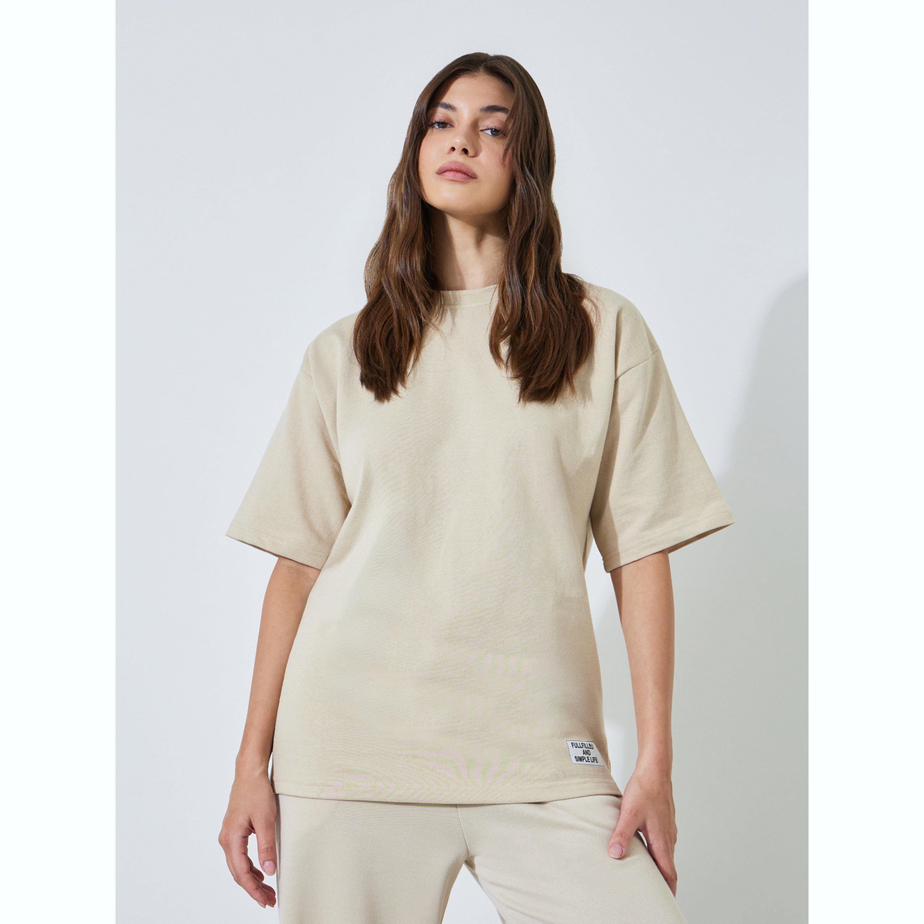 تيشيرت بقصة مريحة وطبعة أساسية-women-clothing-tshirts-image-1