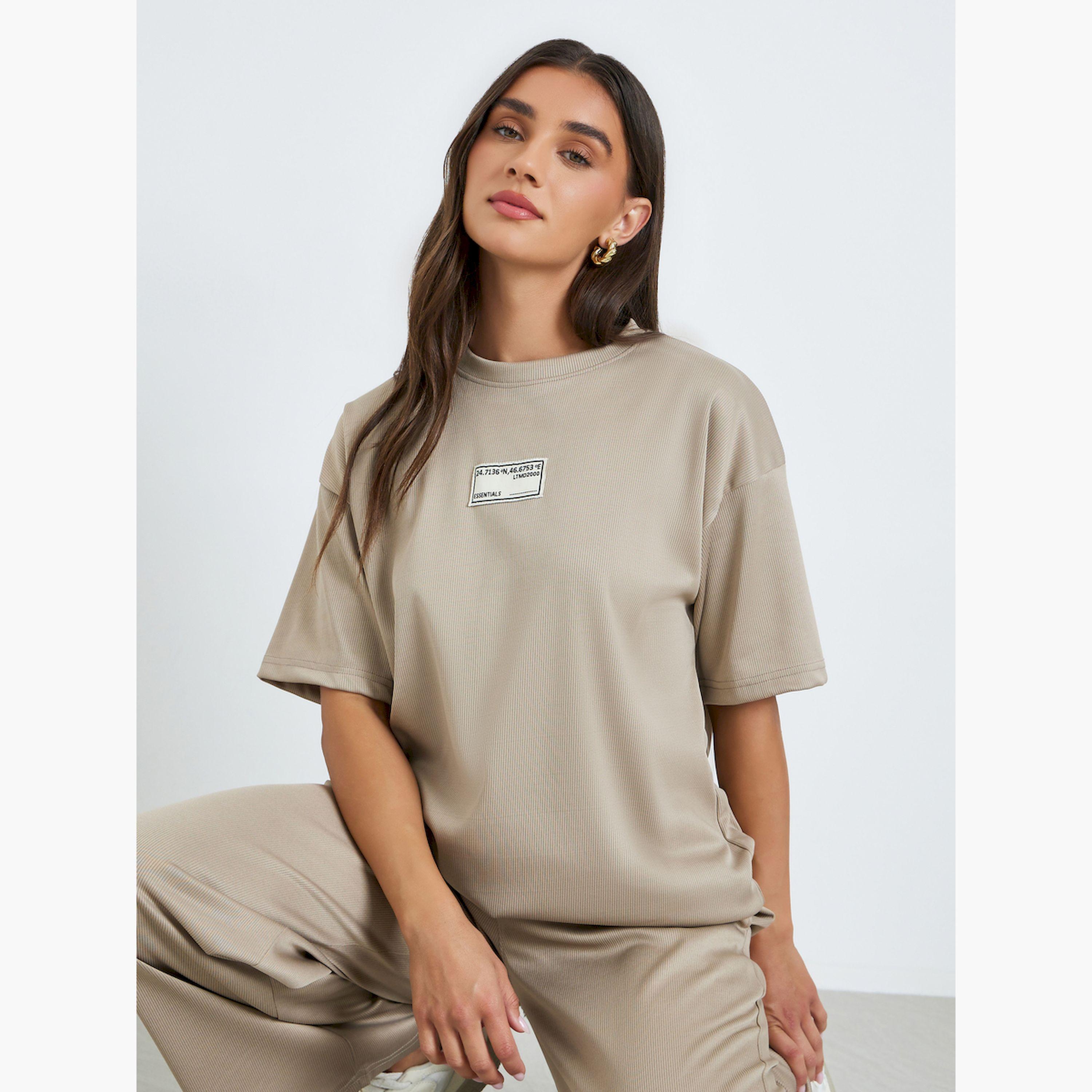 تيشيرت مضلع واسع-women-clothing-tshirts-image-3