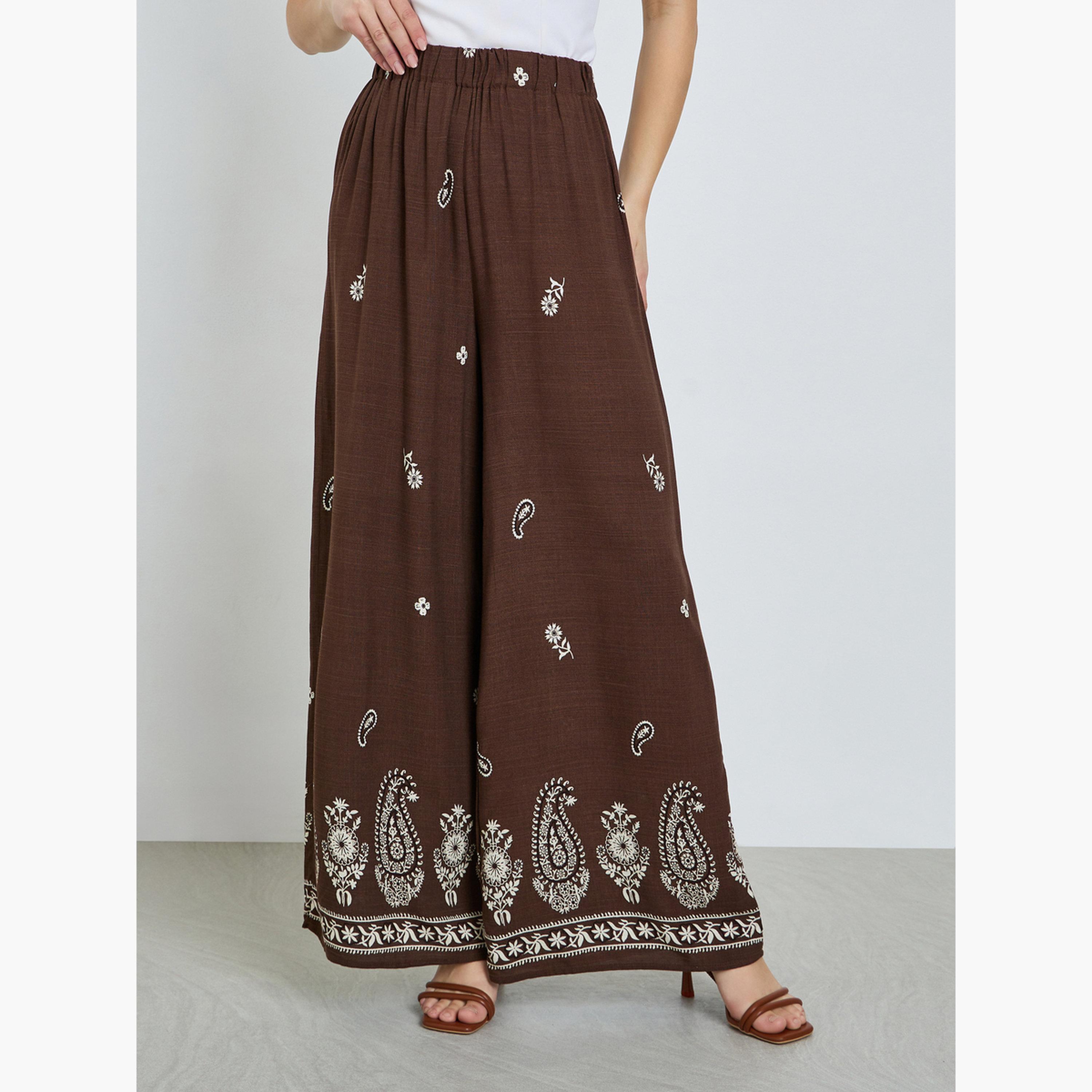 طقم منسق من كيمونو وبنطال بطبعة بيزلي-women-clothing-coordsets-image-5