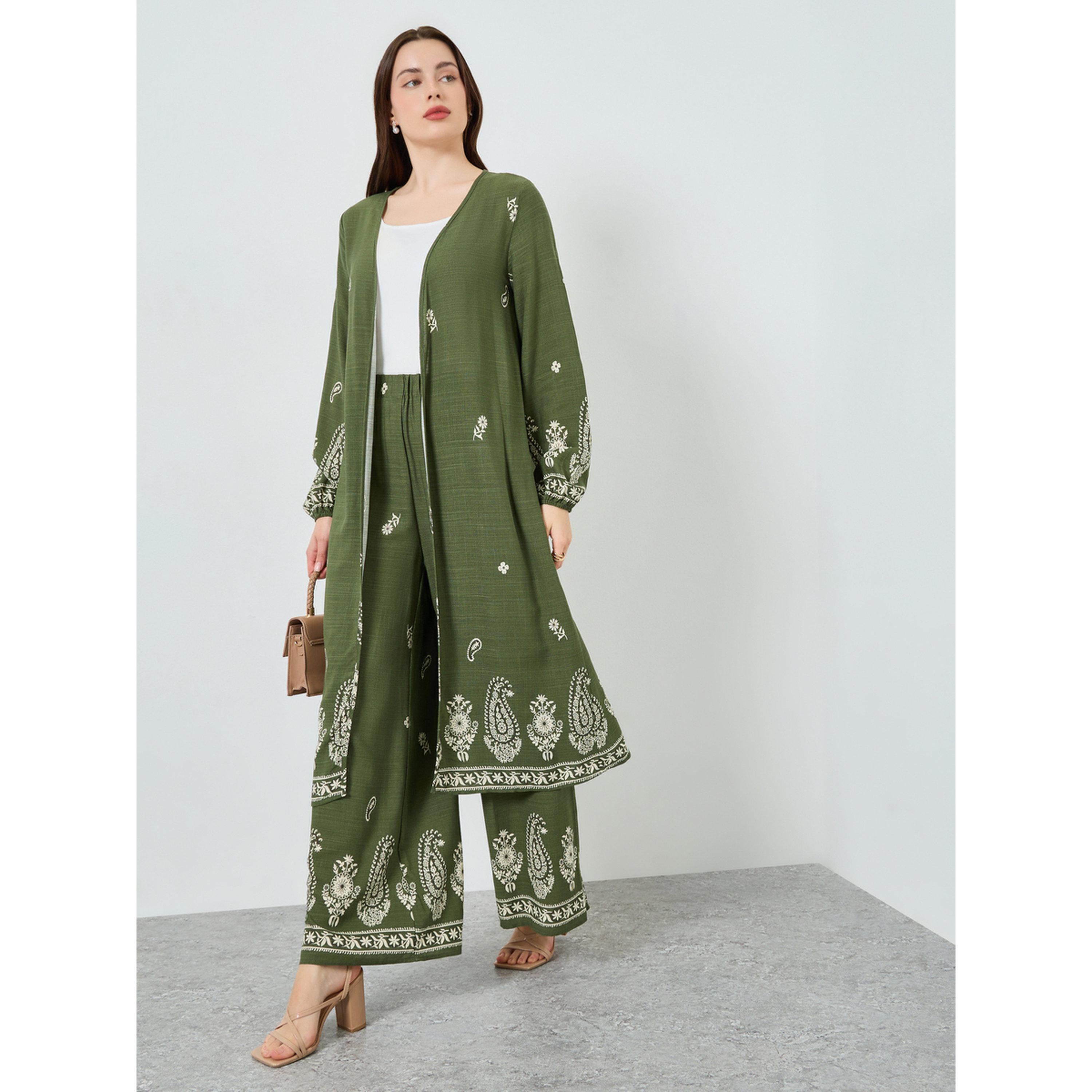 طقم منسق من كيمونو بطبعة بيزلي وبنطال-women-clothing-coordsets-image-1