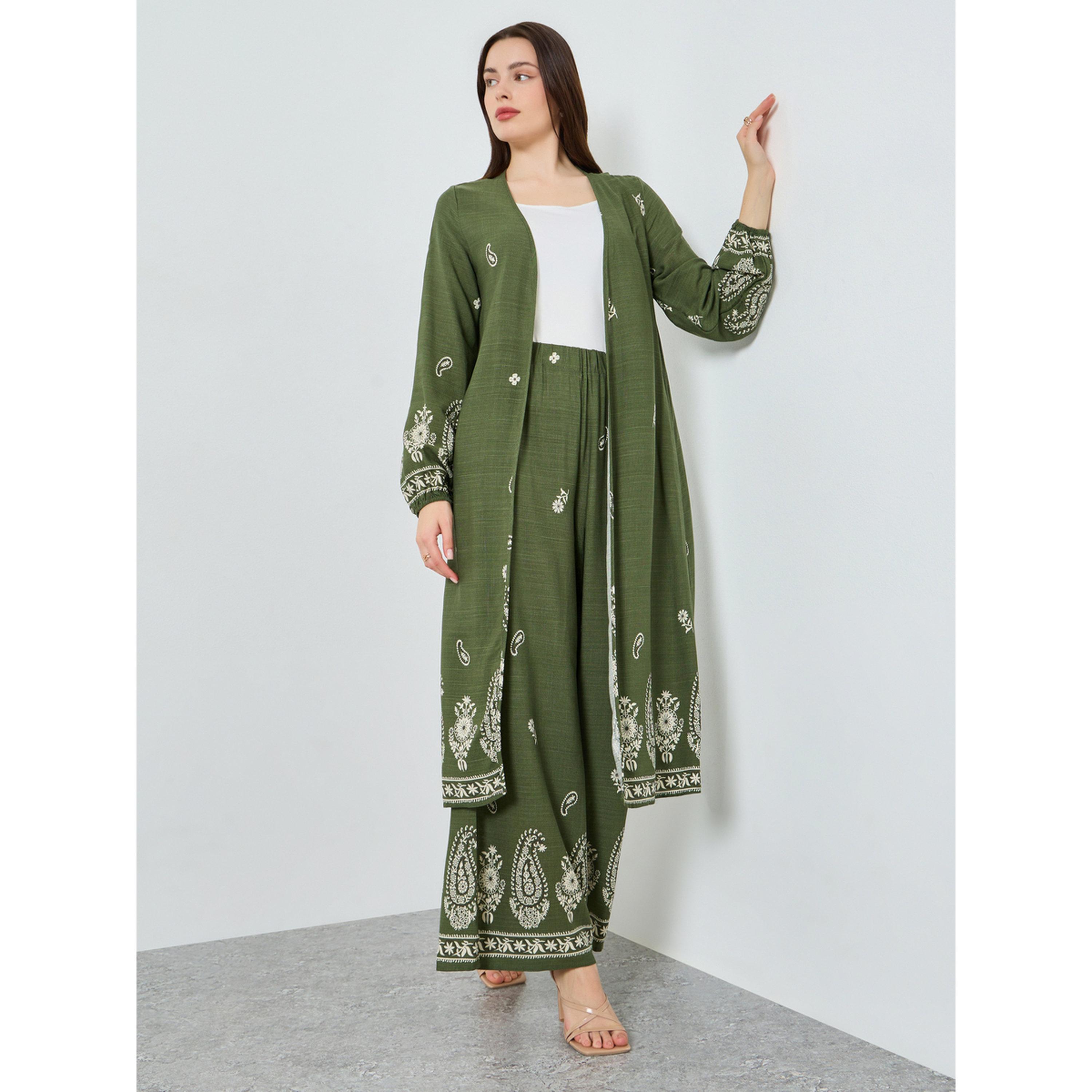 طقم منسق من كيمونو بطبعة بيزلي وبنطال-women-clothing-coordsets-image-2