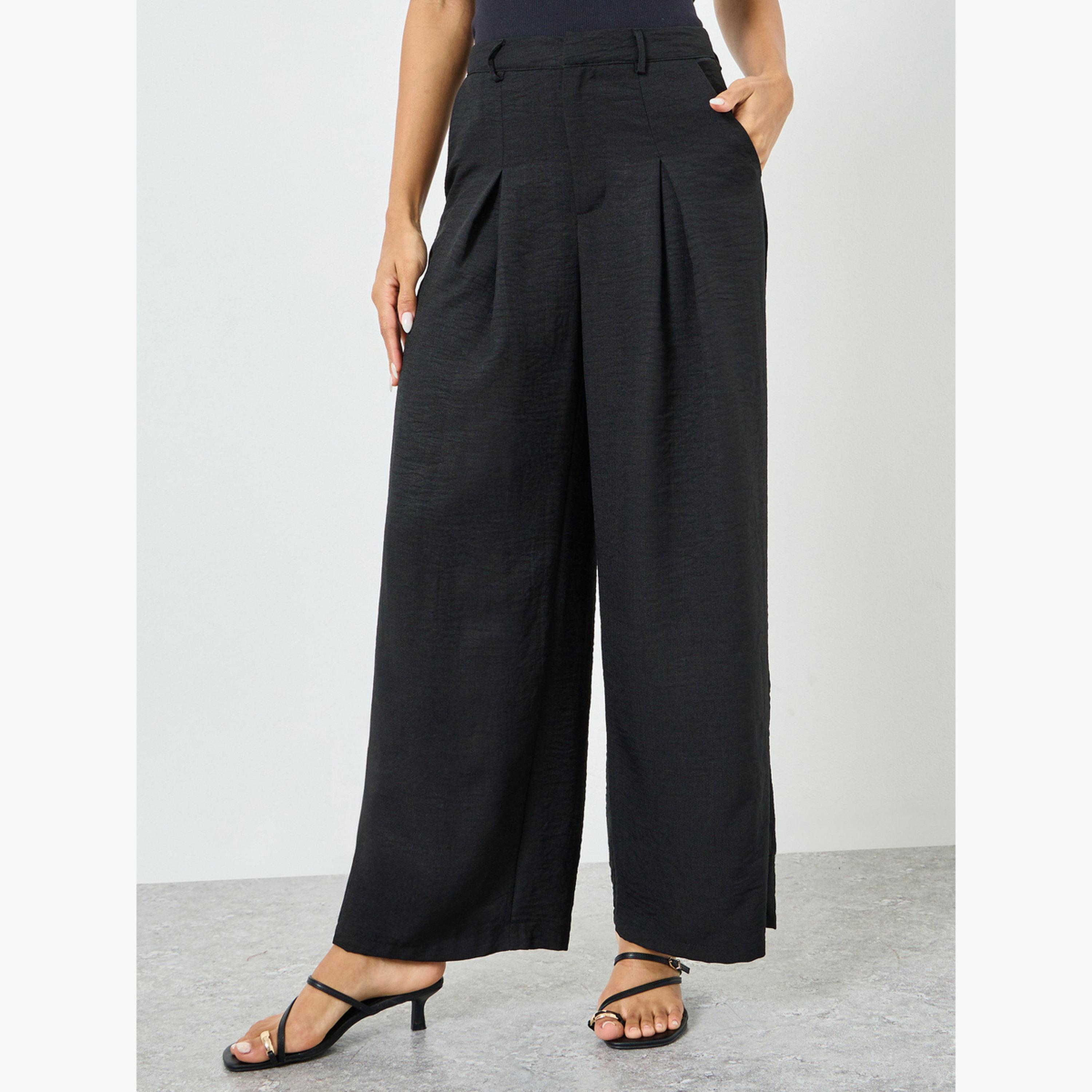 Styli Black Buttoned Shirt Kimono and Pant Co-ords-women-clothing-coordsets-image-5