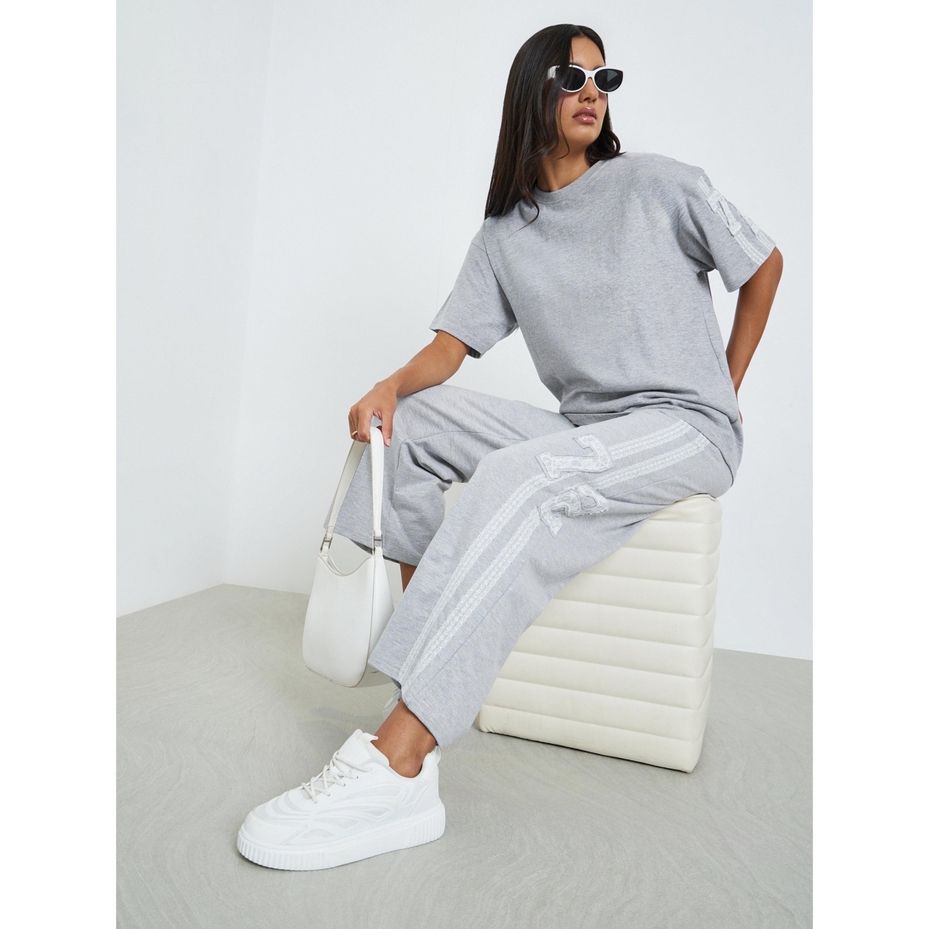 Styli Grey Lace Detail Wide Leg Joggers-women-clothing-bottoms-joggers-image-3