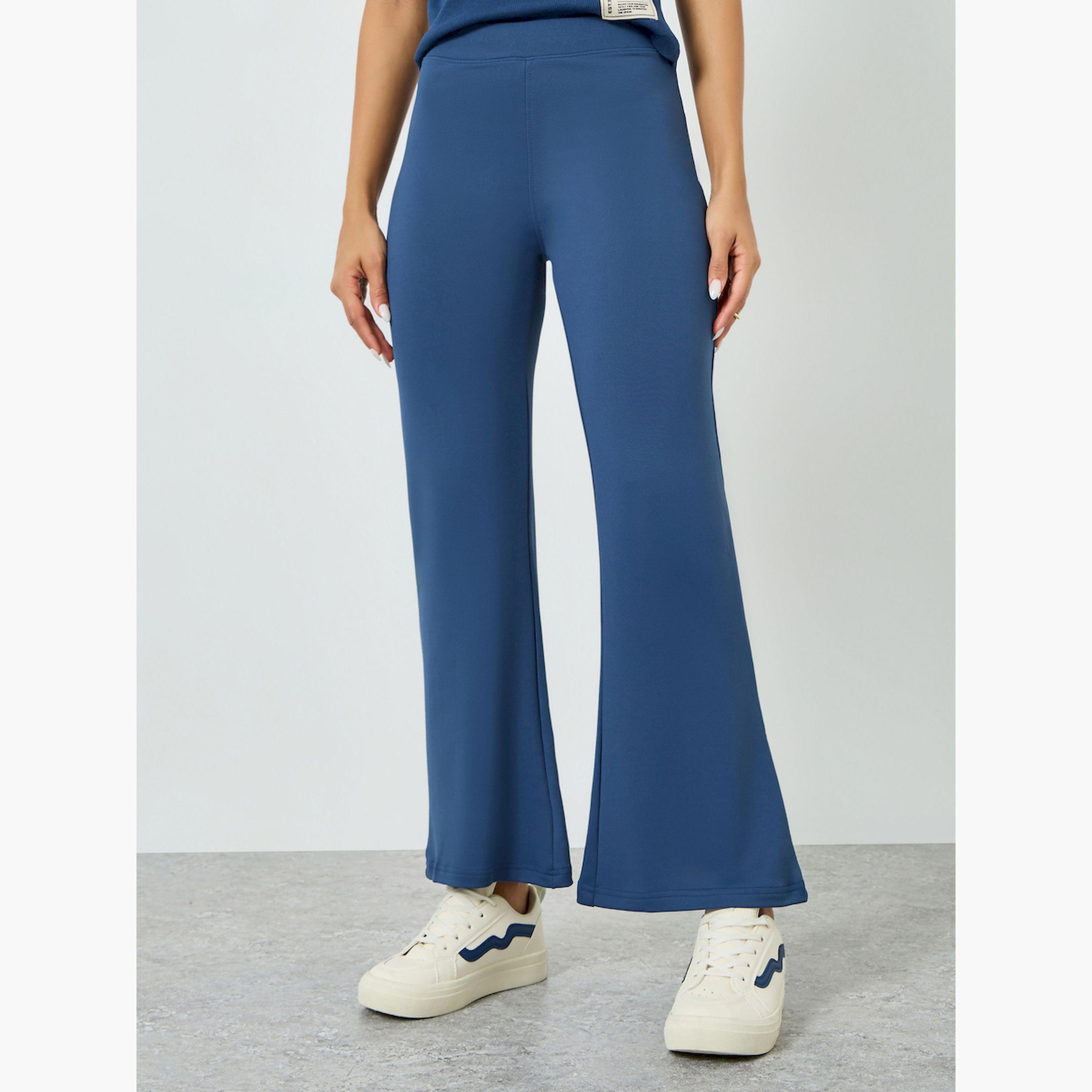 Styli Women Blue Flared Joggers-women-clothing-bottoms-joggers-image-1