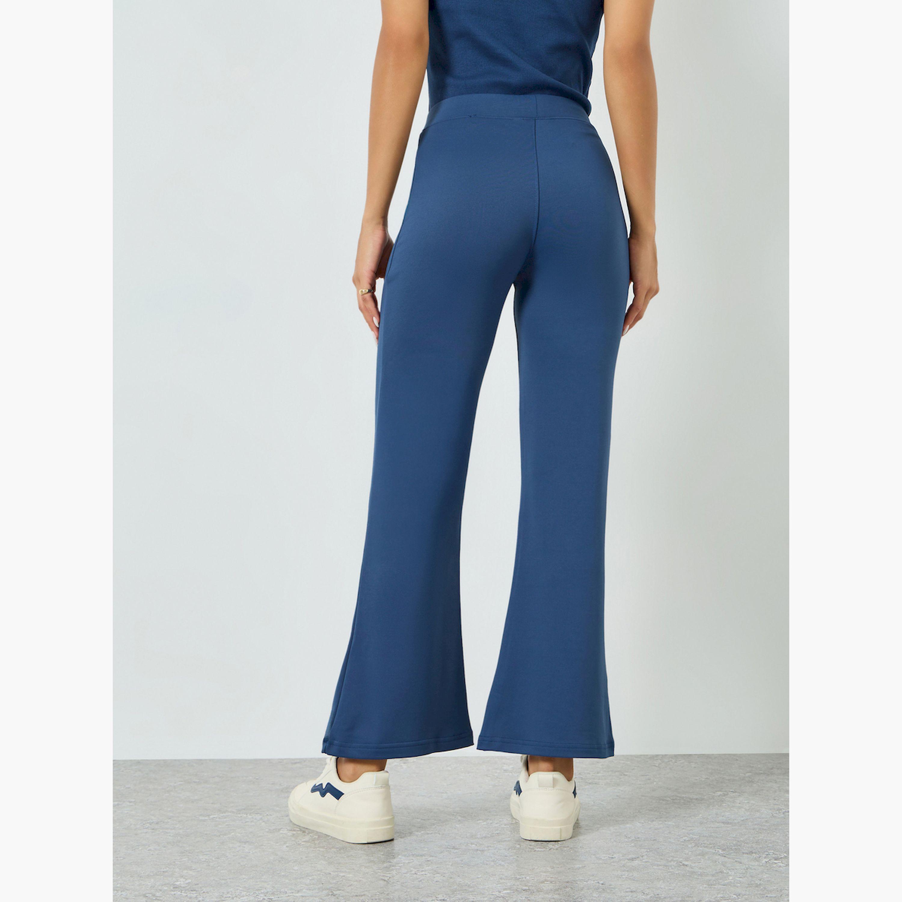 Styli Women Blue Flared Joggers-women-clothing-bottoms-joggers-image-5