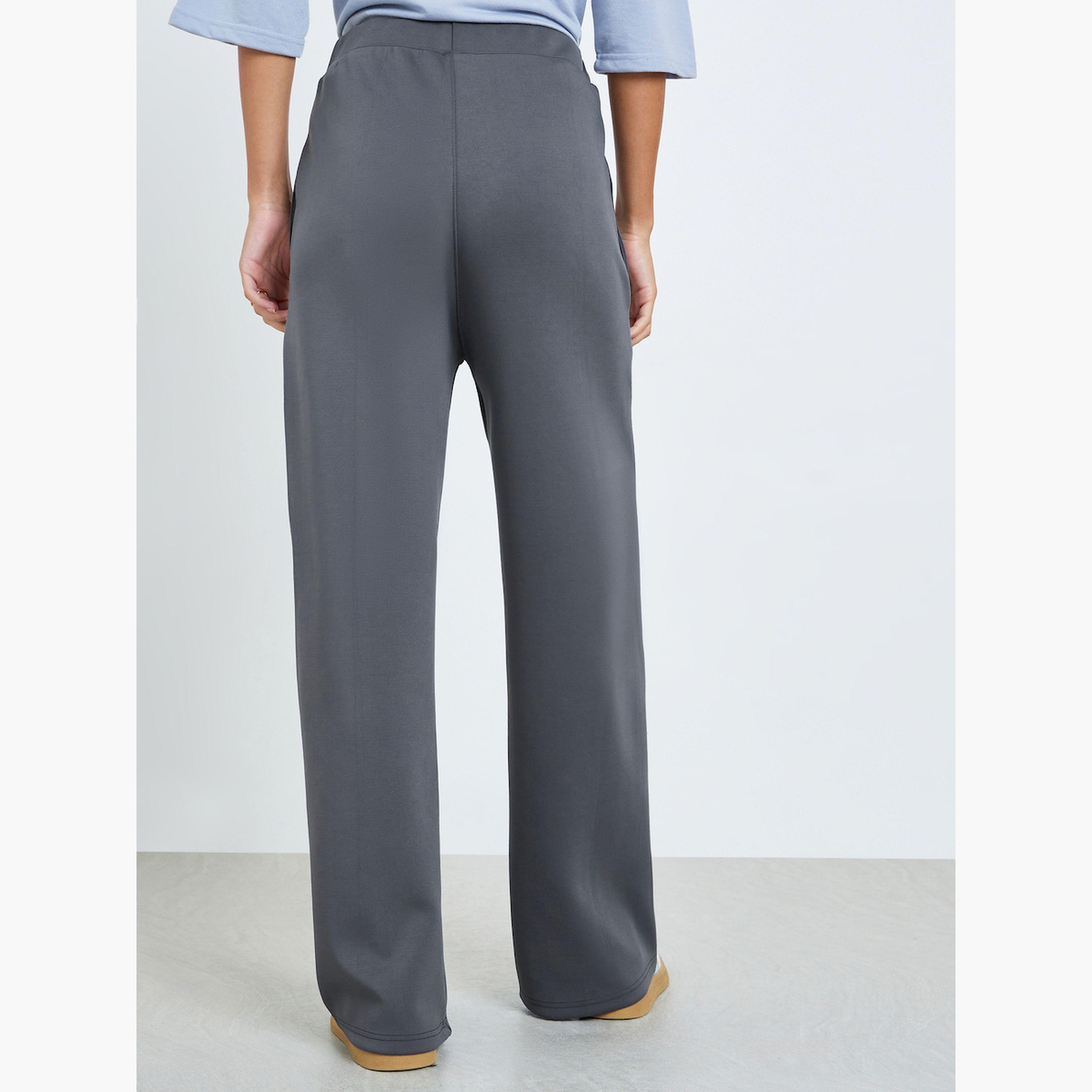 Styli Grey Wide Leg Scuba Joggers-women-clothing-bottoms-joggers-image-4