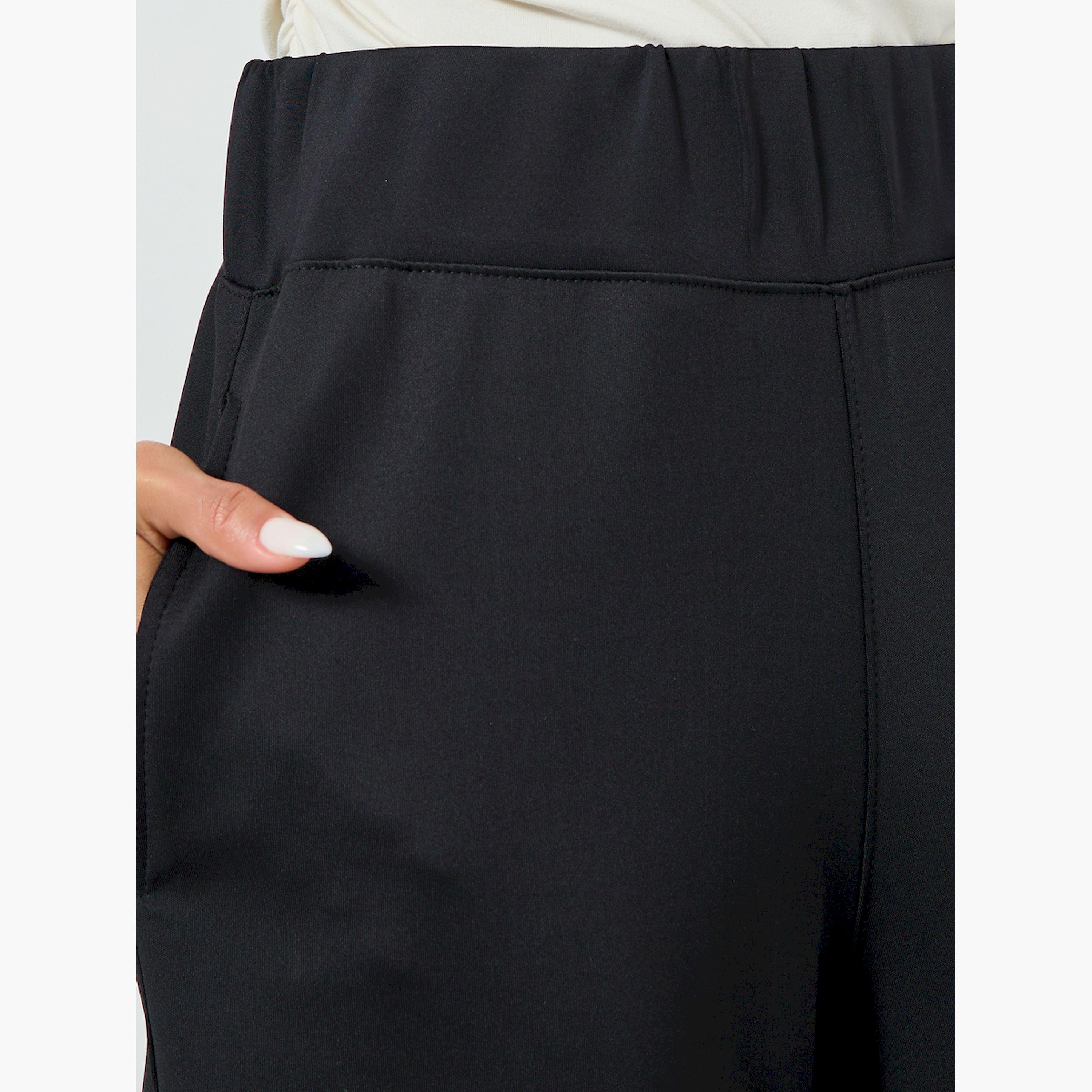 Styli Women Black Wide Leg Joggers-women-clothing-bottoms-joggers-image-3