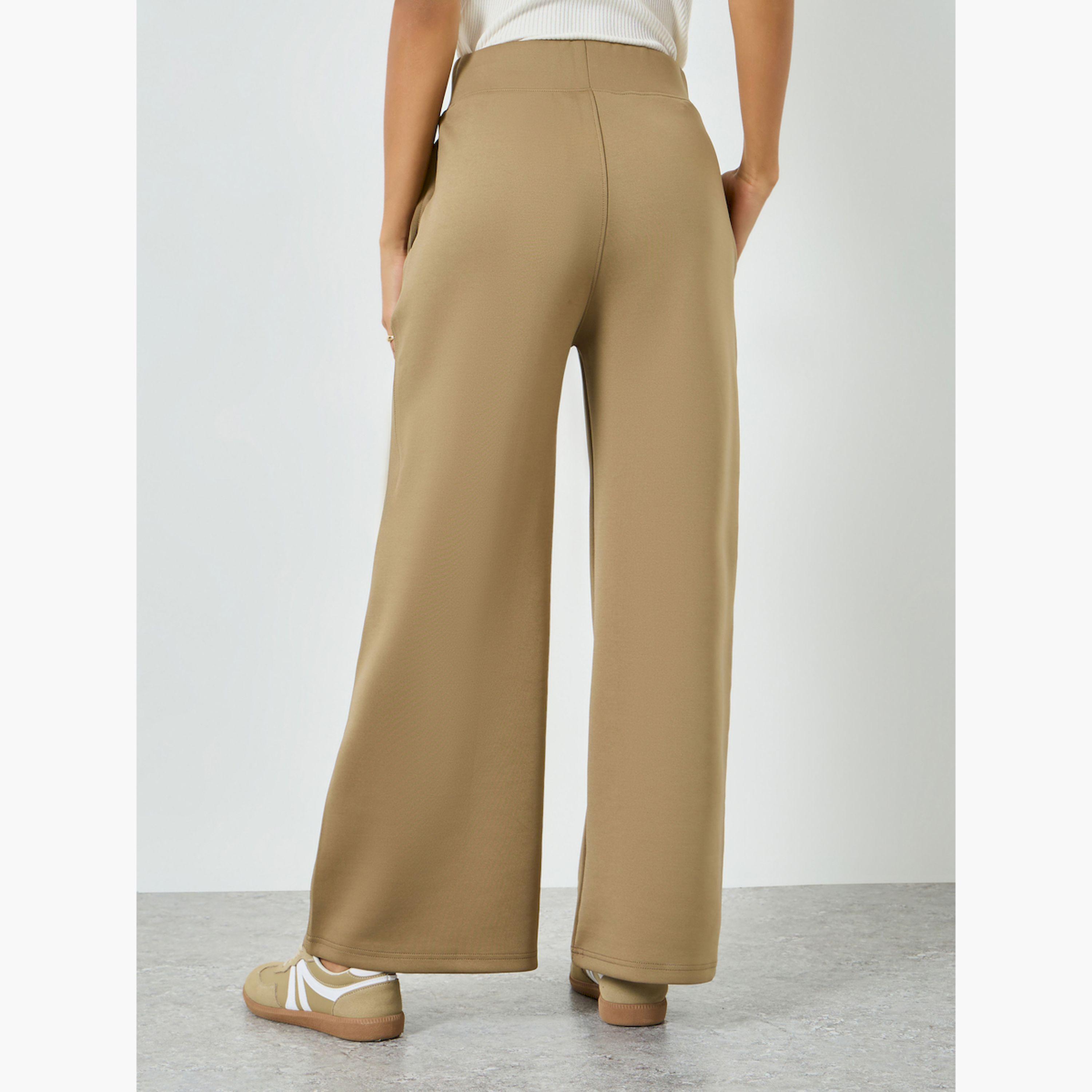 بنطال جوجر محبوك بساق واسعة-women-clothing-bottoms-joggers-image-4