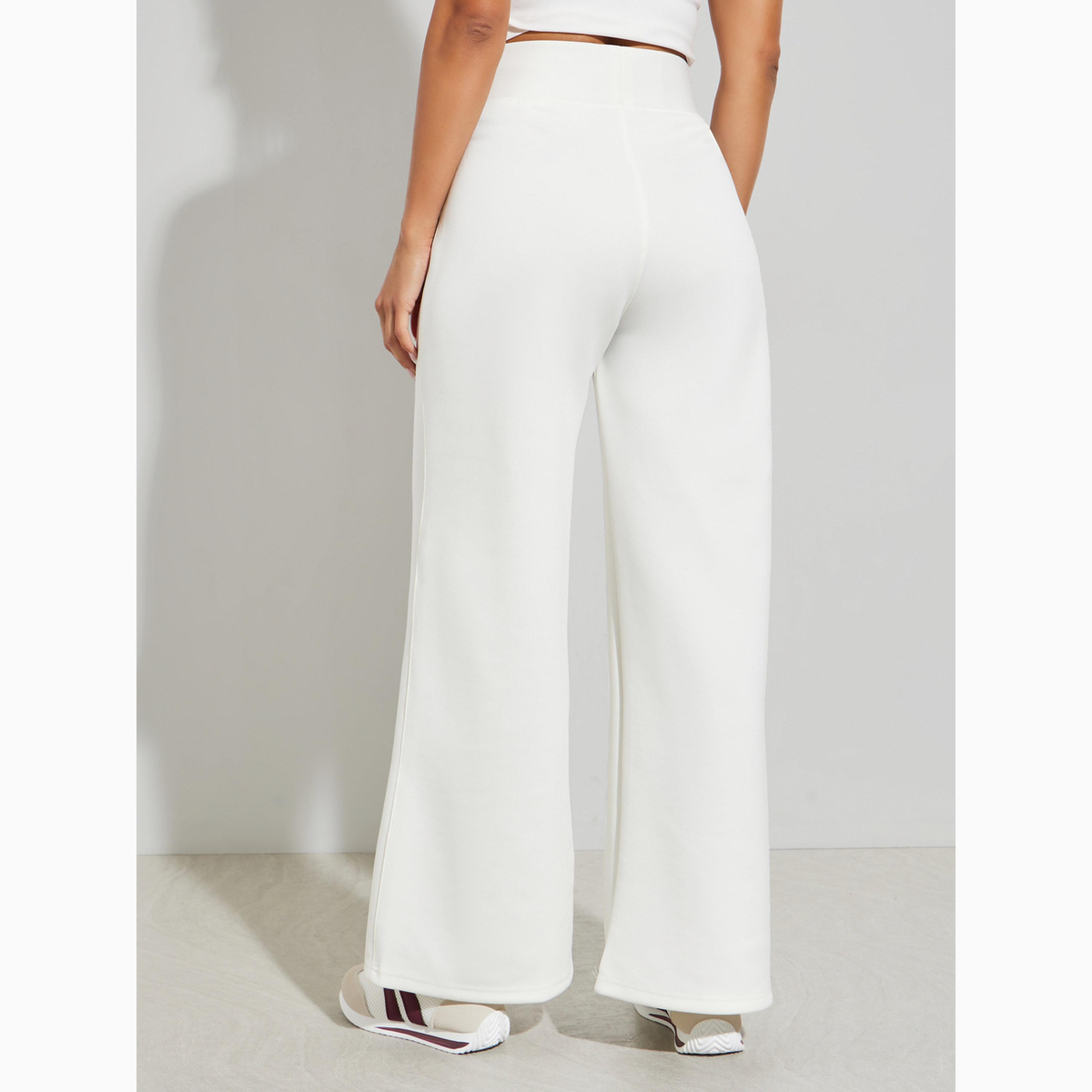 Styli Off White Wide Leg Knit Joggers-women-clothing-bottoms-joggers-image-4