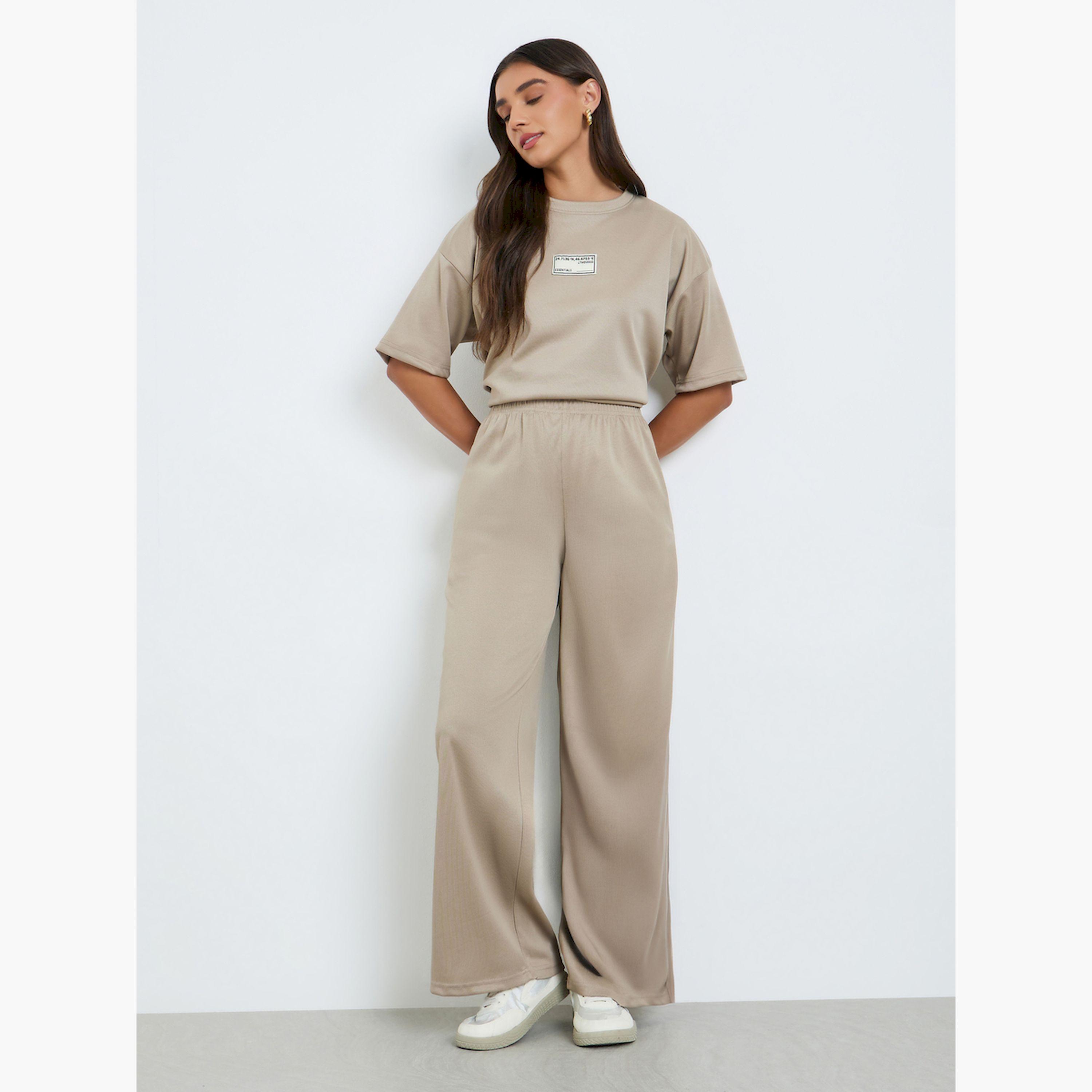 بنطال جوجر محبوك بساق واسعة-women-clothing-bottoms-joggers-image-2