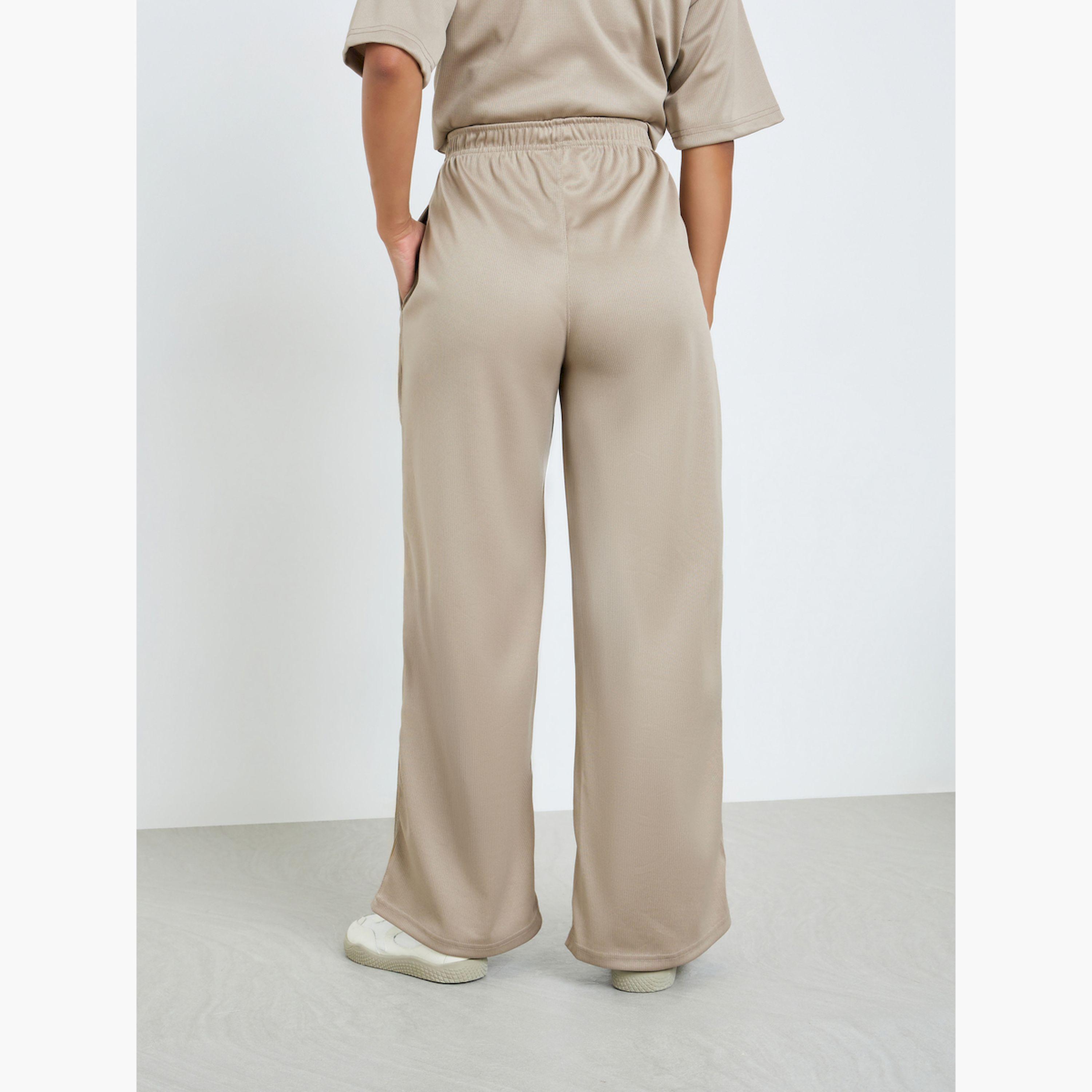 بنطال جوجر محبوك بساق واسعة-women-clothing-bottoms-joggers-image-4