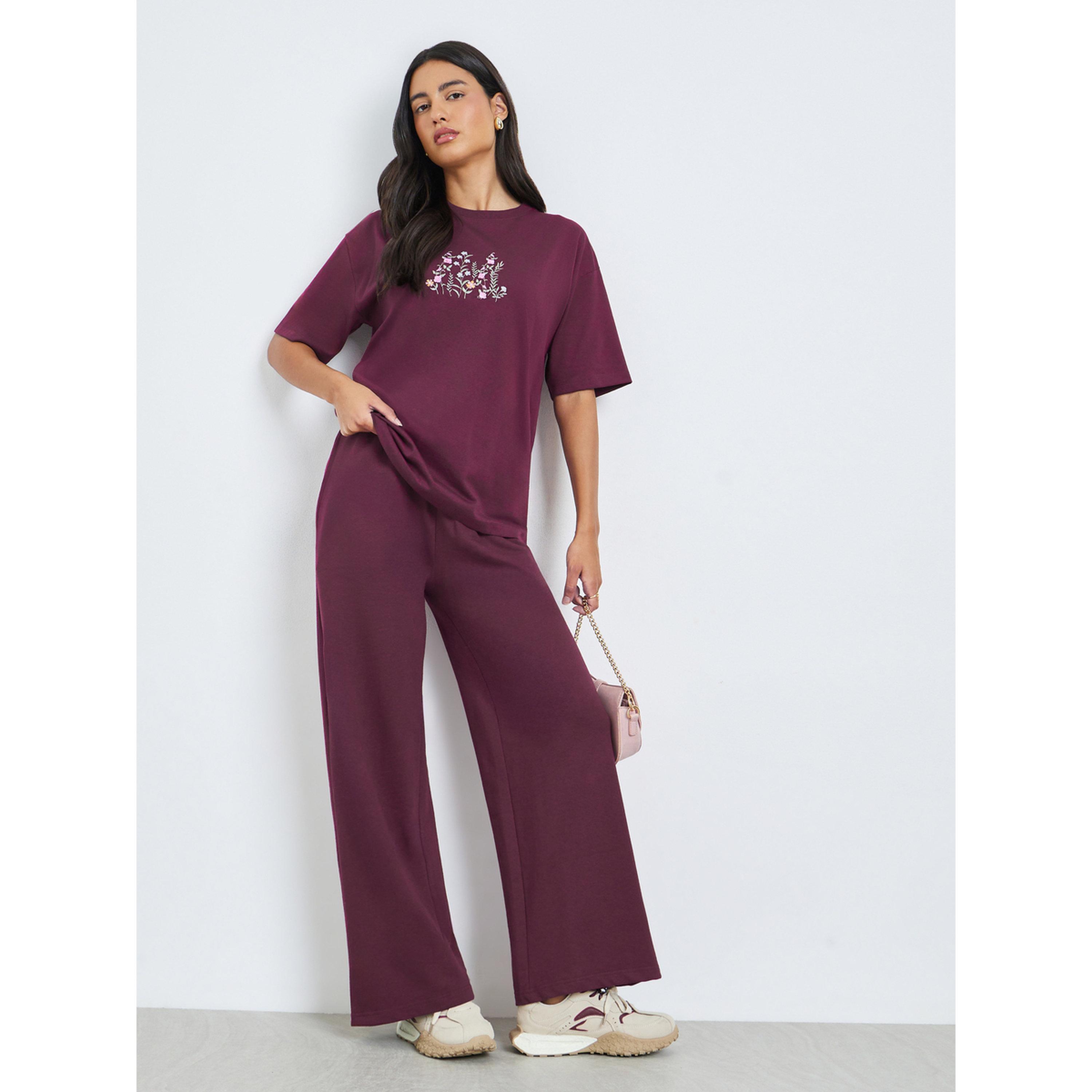 بنطال جوغر سادة بقصة مريحة-women-clothing-bottoms-joggers-image-2