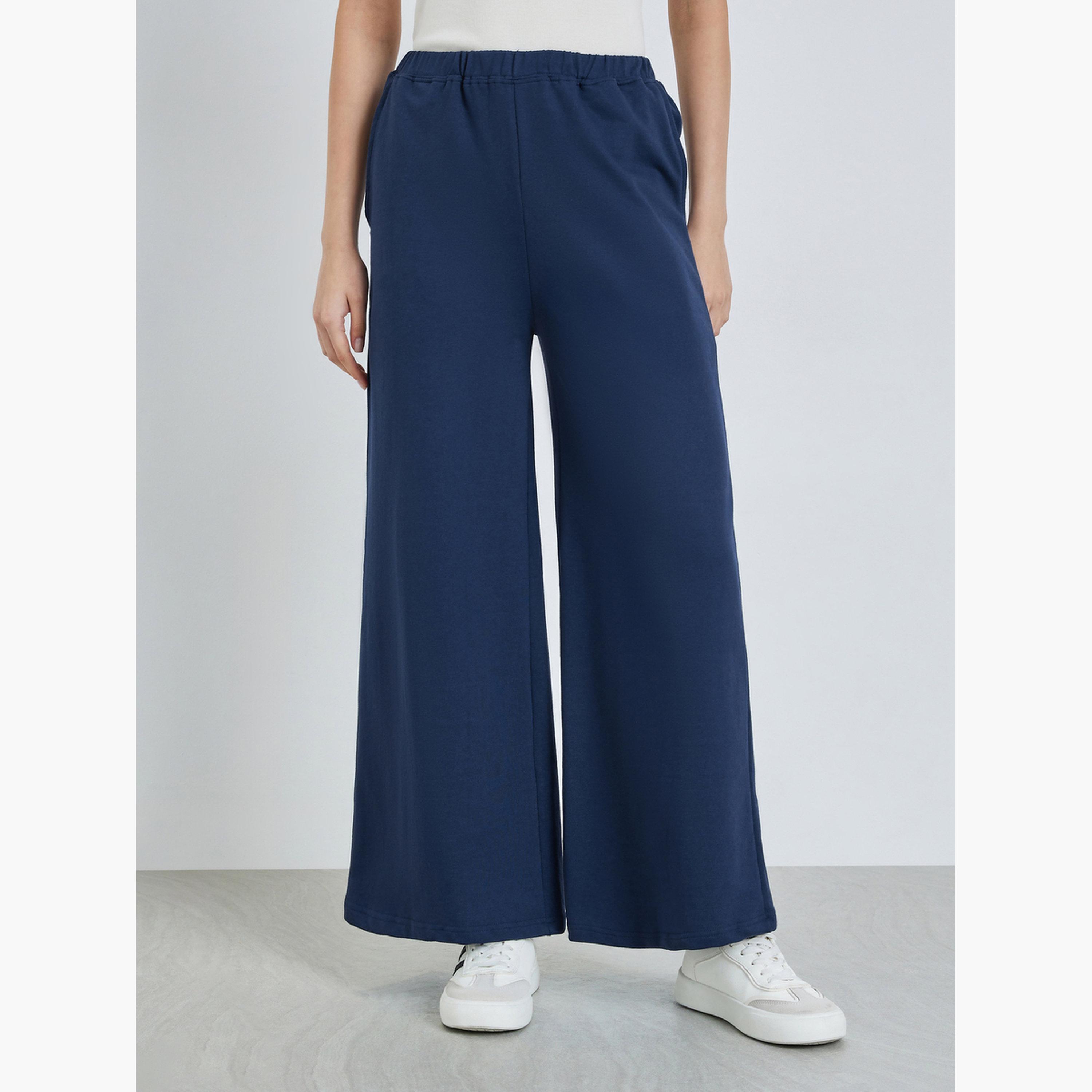 بنطال جوغربأرجل واسعة لون كحلي-women-clothing-bottoms-trousers-image-1