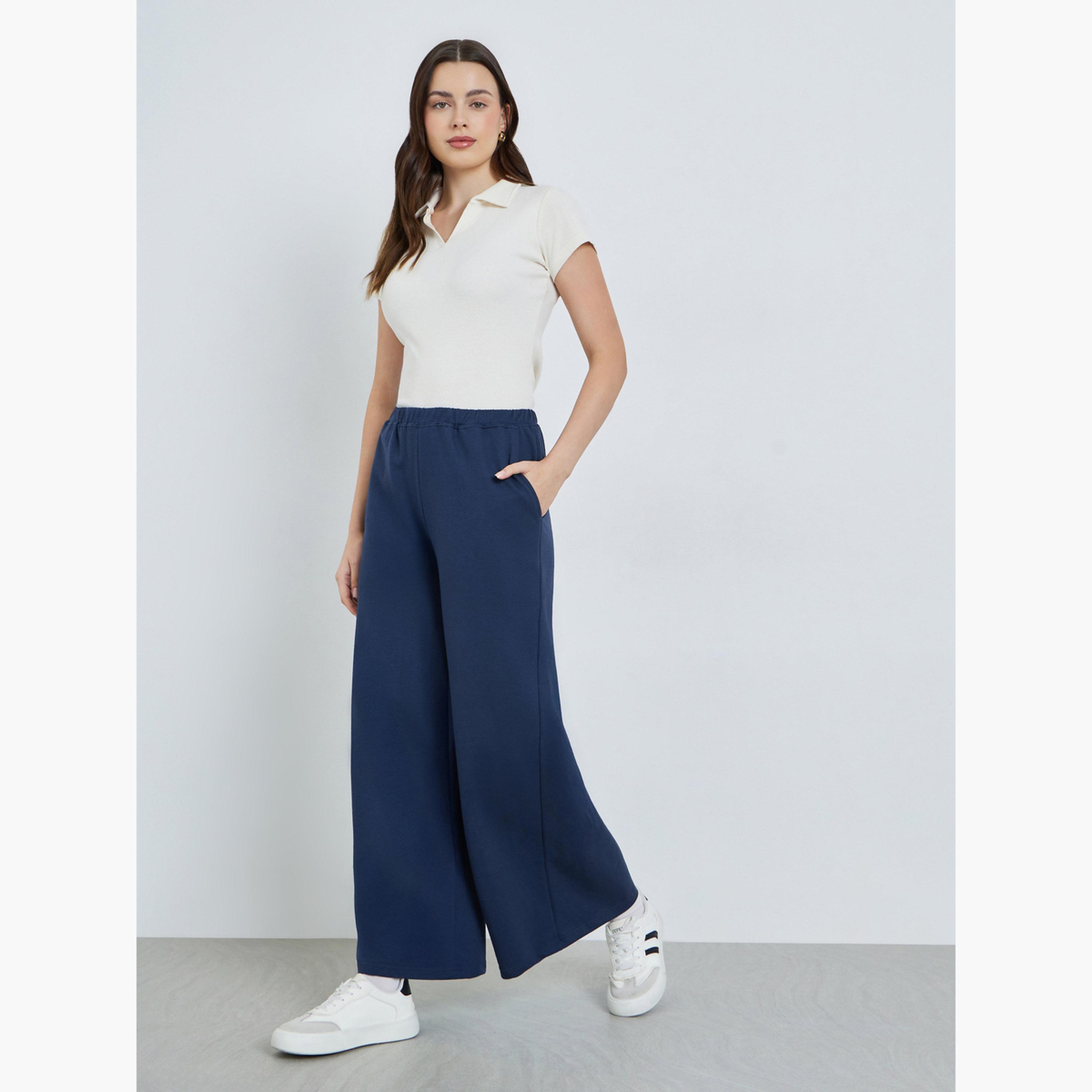 بنطال جوغربأرجل واسعة لون كحلي-women-clothing-bottoms-trousers-image-2