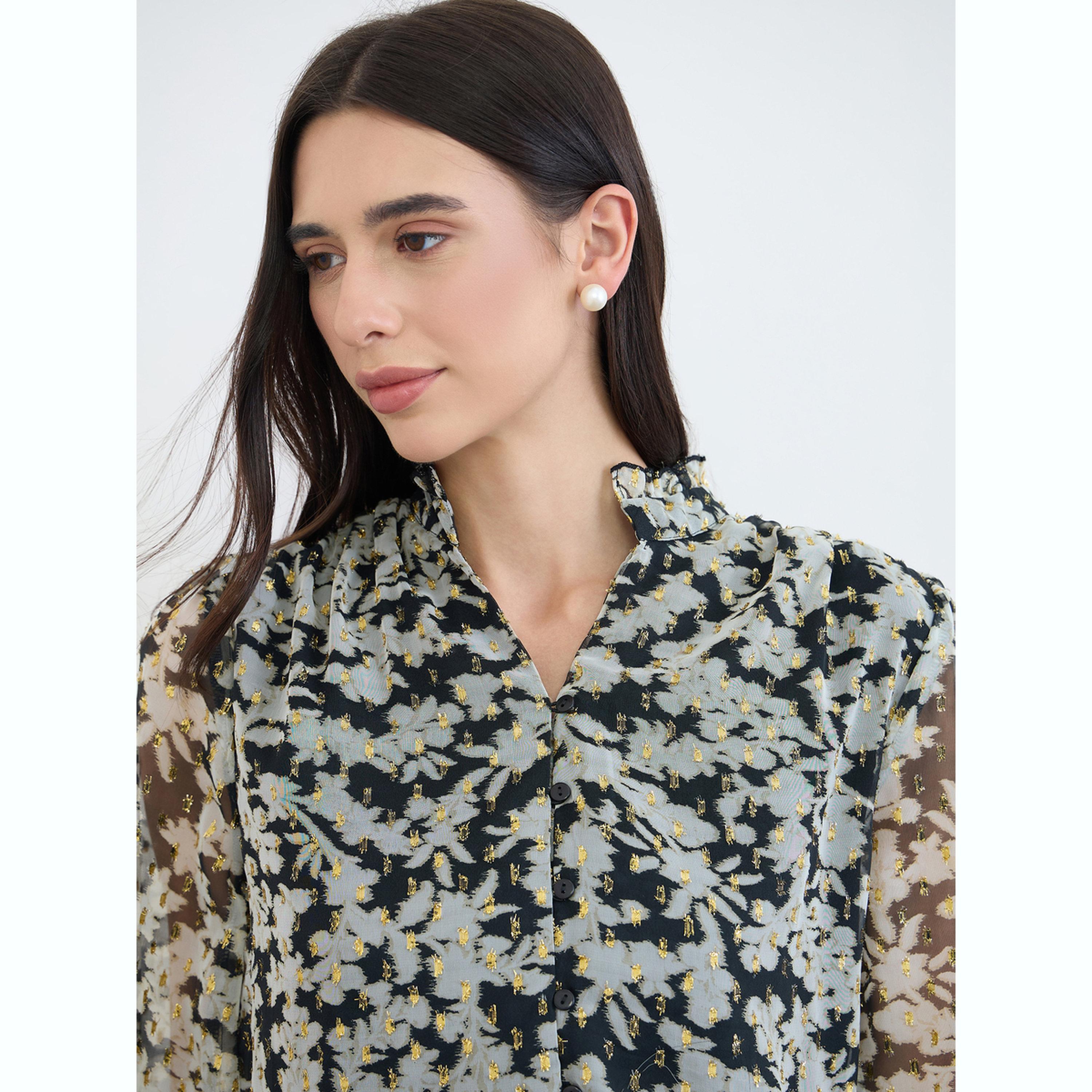 Styli Black Floral Print Sheer Blouse-women-clothing-shirtsandblouses-blouses-image-5
