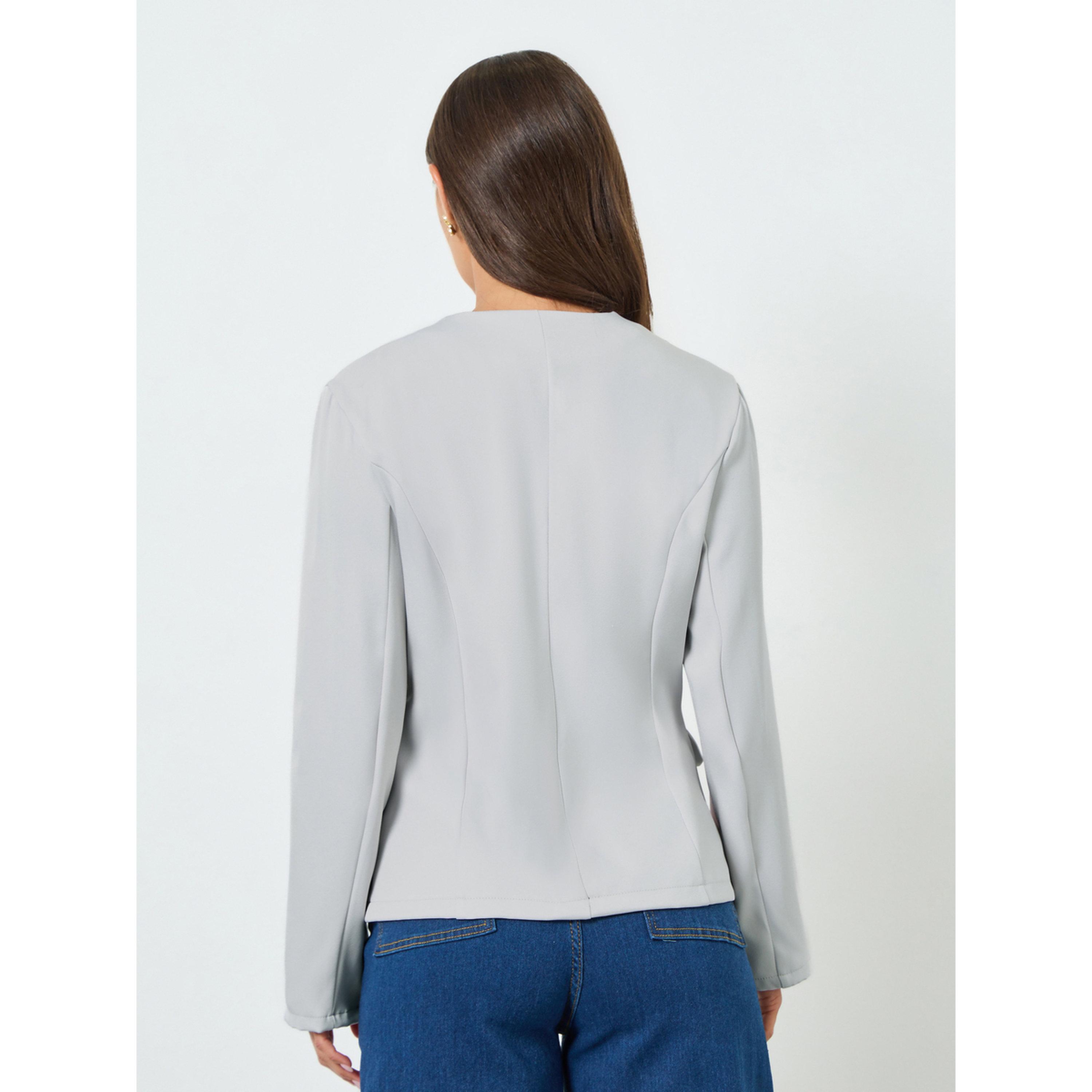 Styli Women Grey Blazer and Wide Leg Pants Co-Ords-women-clothing-coordsets-image-5