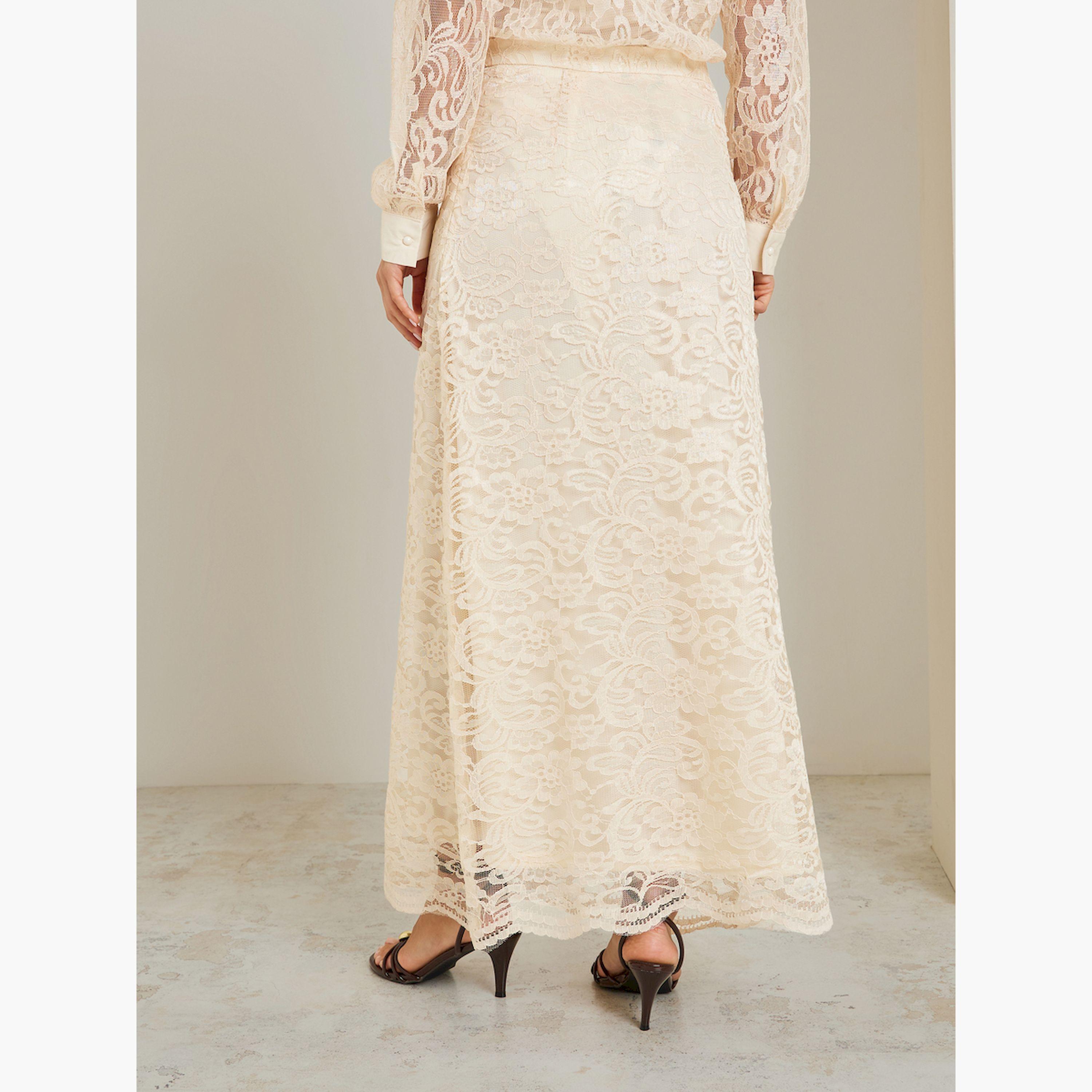 تنورة طويلة بحافة واسعة من الدانتيل-women-clothing-bottoms-skirts-image-4